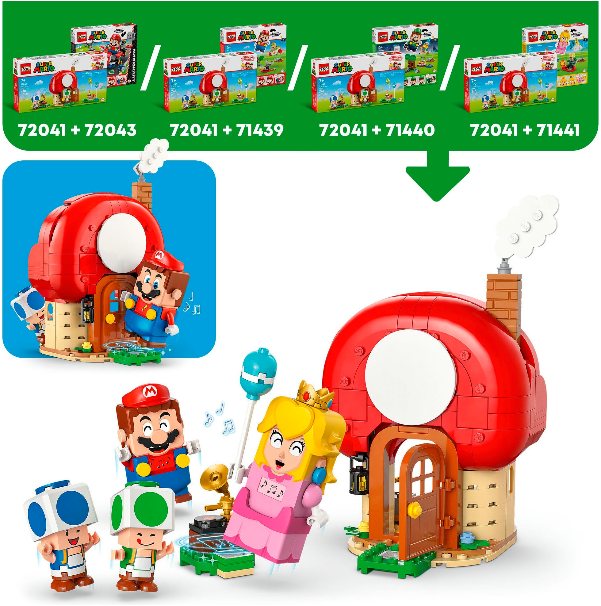 LEGO® Konstruktionsspielsteine »Party beim Toad-Haus (72041), LEGO Super Mario«, (276 St.), Made in Europe
