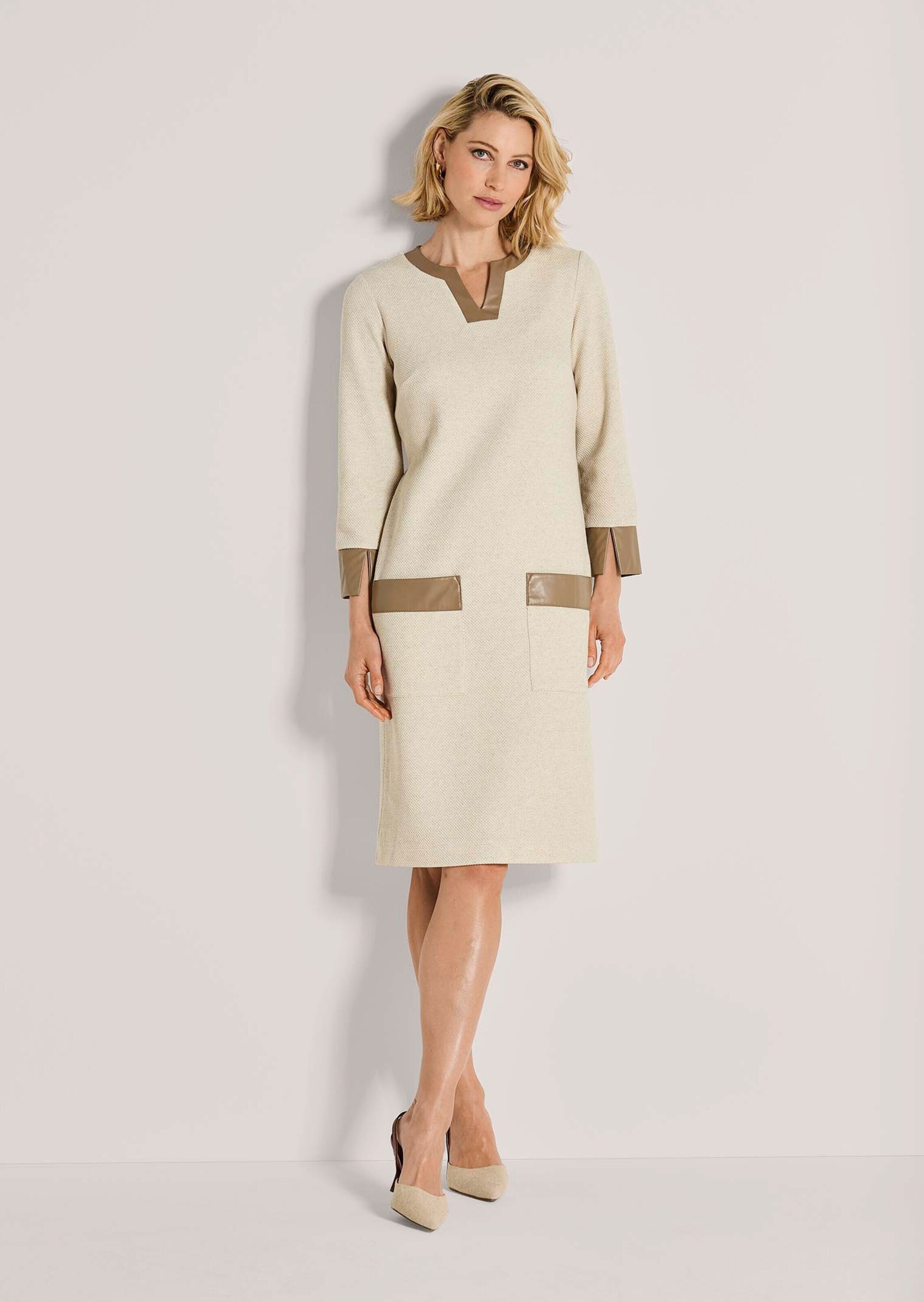 MADELEINE Sommerkleid "Etuikleid Elegantes Kleid mit Lederakzenten" Aufgese günstig online kaufen