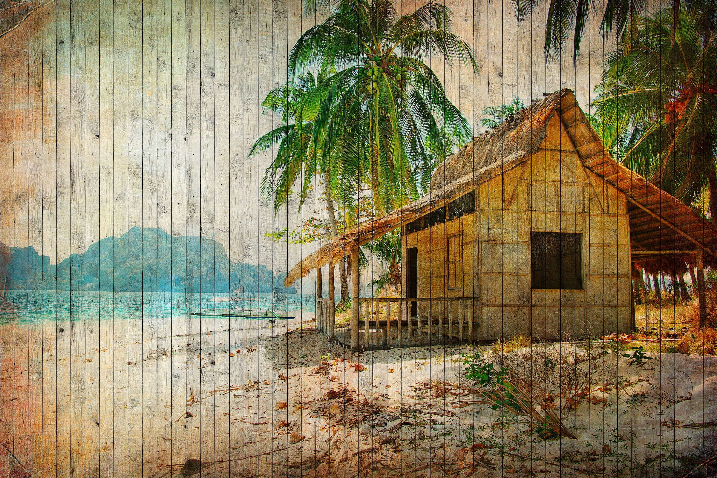 A.S. Création Leinwandbild »tahiti«, Strand-Meer, (1 St.), Keilrahmen Bild Insel