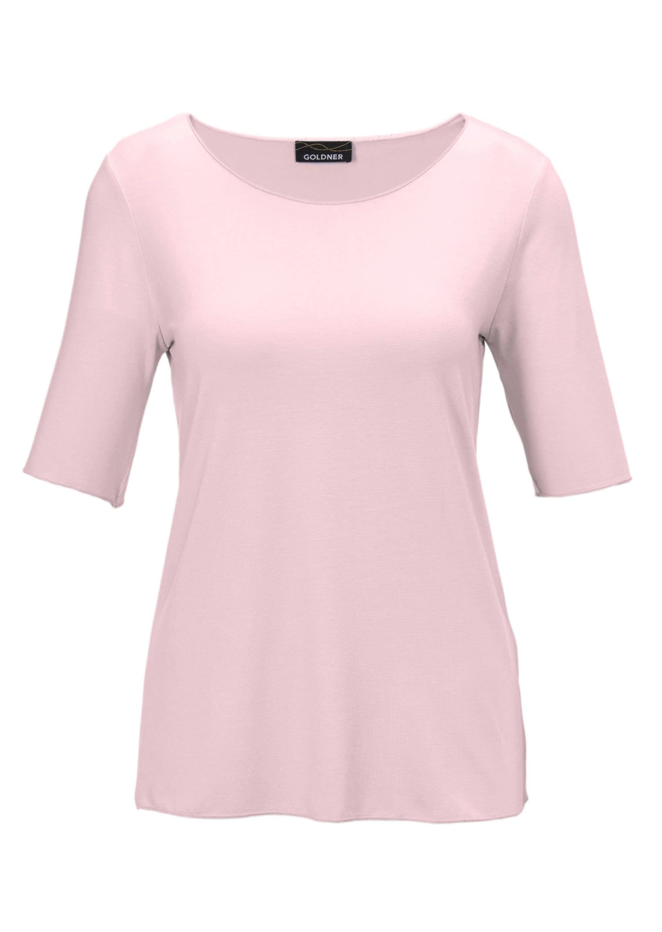 GOLDNER Langarm-Poloshirt "Kurzgröße Kombistarkes Halbarmshirt mit tonaler Zierkante" Tonale Zierkante
