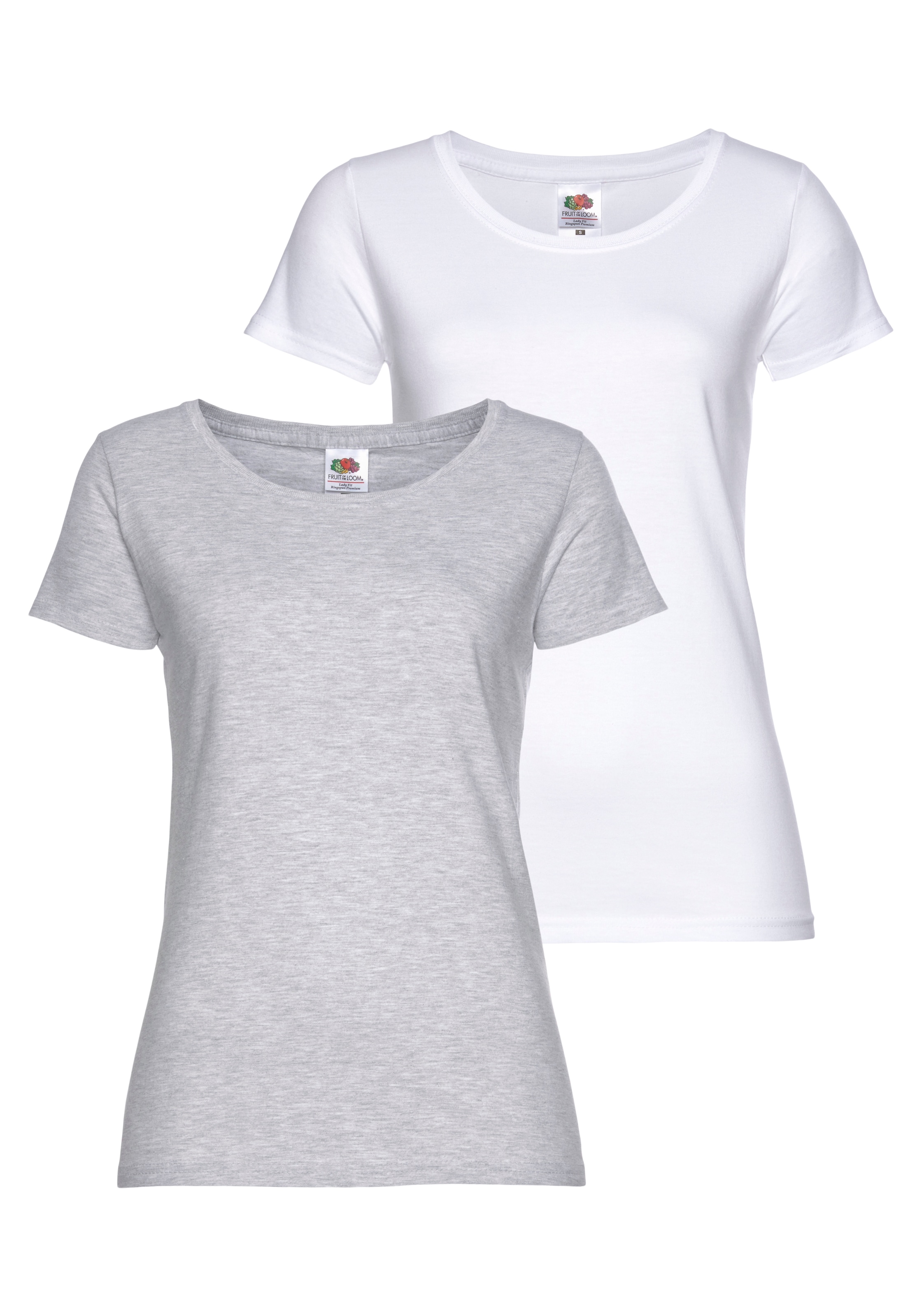 Fruit of the Loom Rundhalsshirt "Lady Fit Premium", 2 Stk. günstig online kaufen