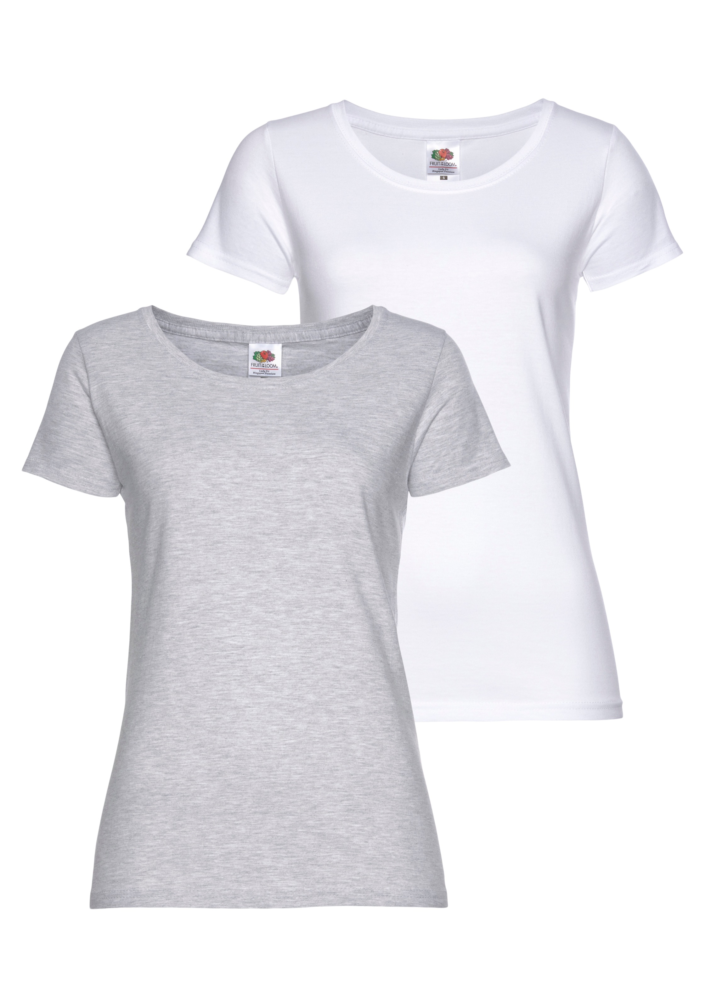 Fruit of the Loom Rundhalsshirt "Lady Fit Premium" Packung, 2er-Pack, 2 Stk günstig online kaufen