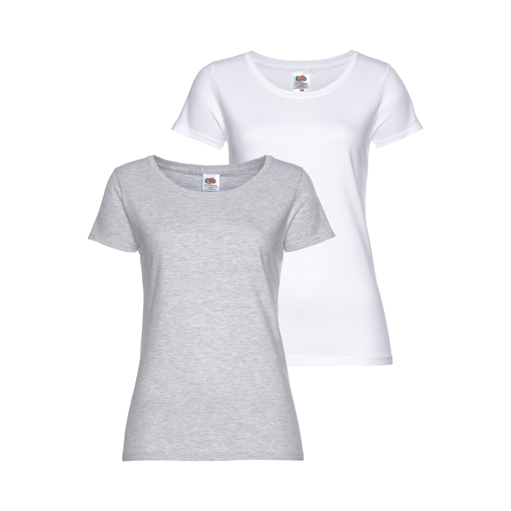 Fruit of the Loom Rundhalsshirt »Lady Fit Premium«, (Packung, 2 tlg., 2er-Pack)