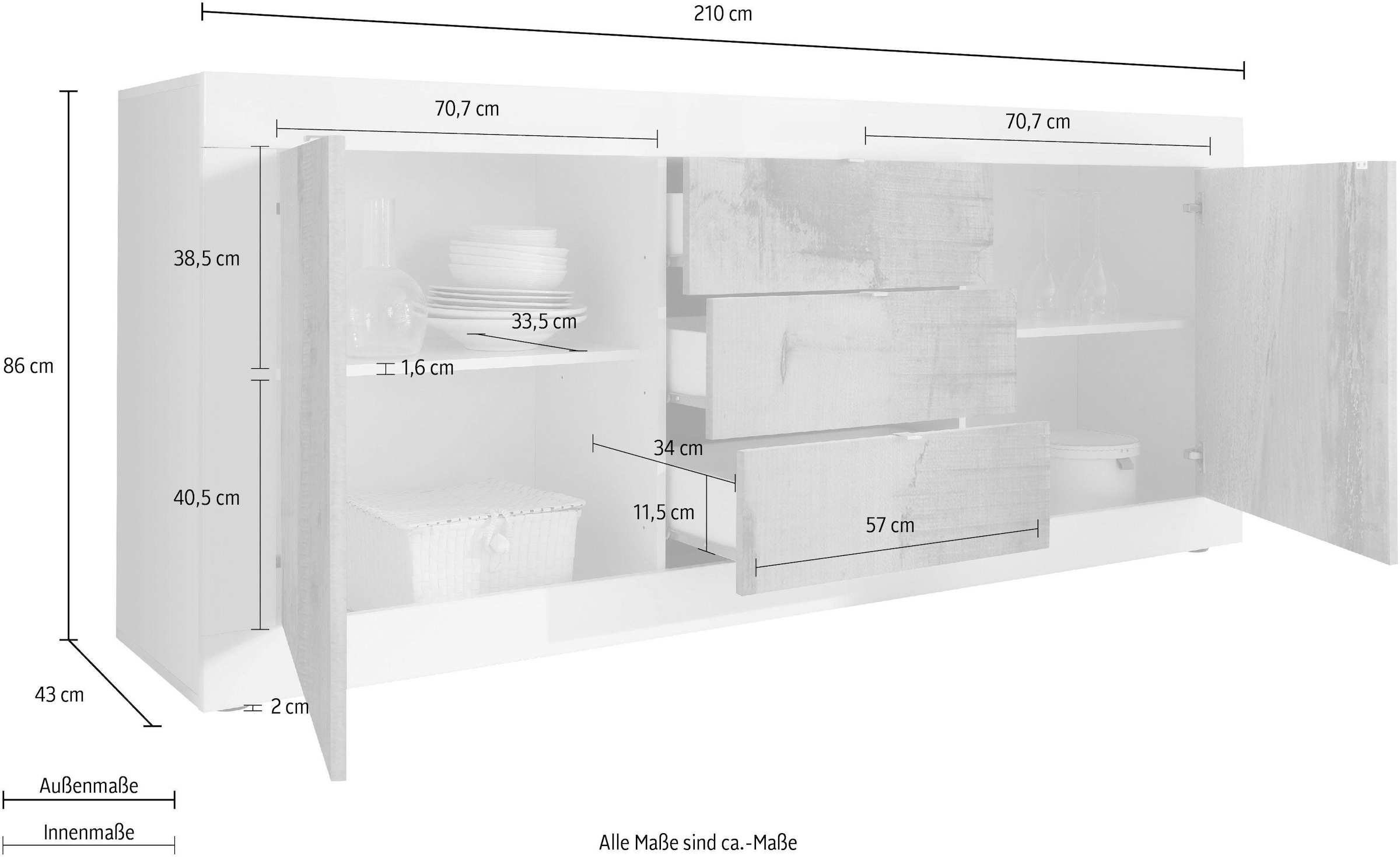 INOSIGN Sideboard »Basic«, 210 cm