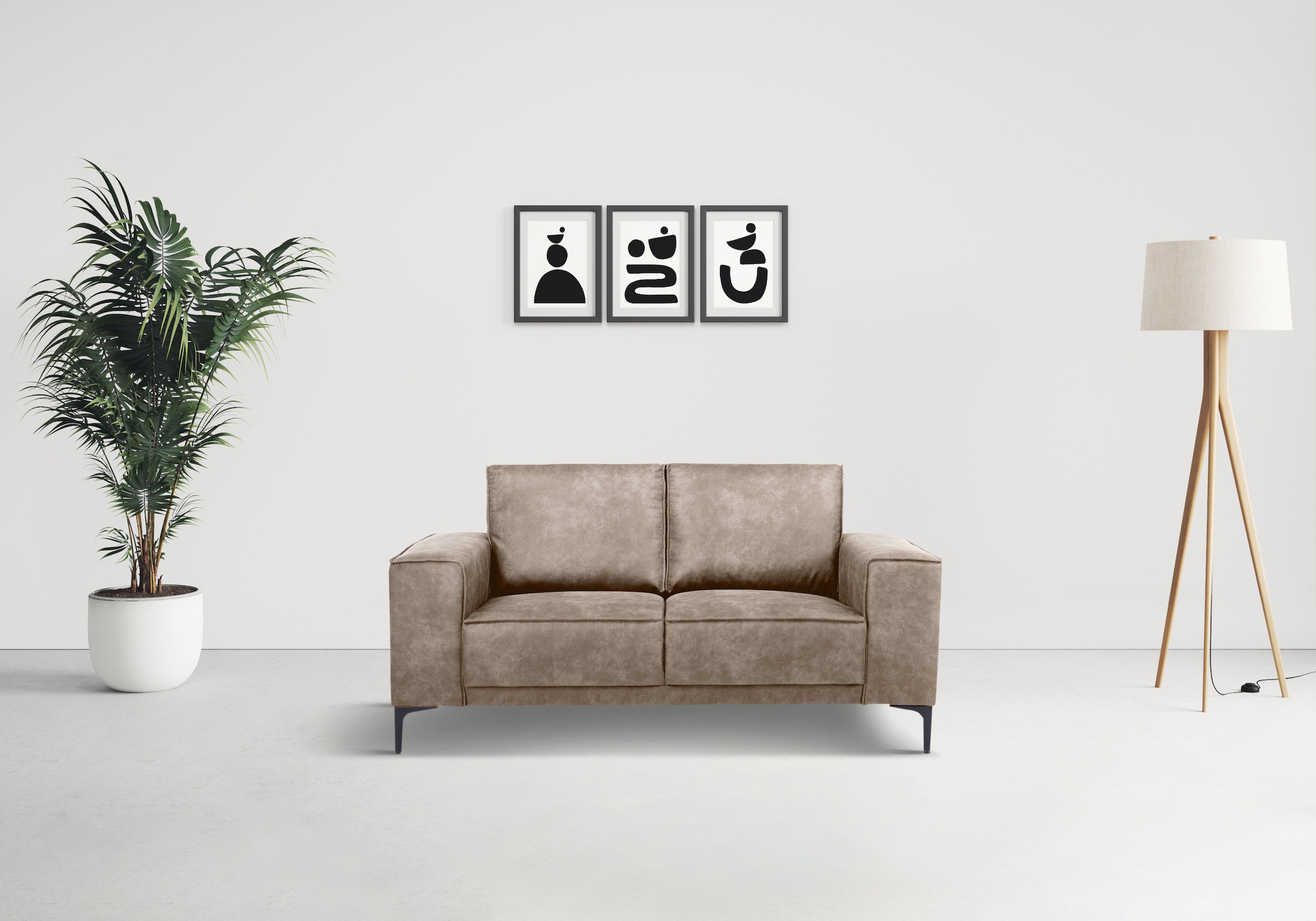 OTTO home 2-Sitzer "Kompaktsofa Oland, Struktur, Flachgewebe, Luxus-Microfa günstig online kaufen