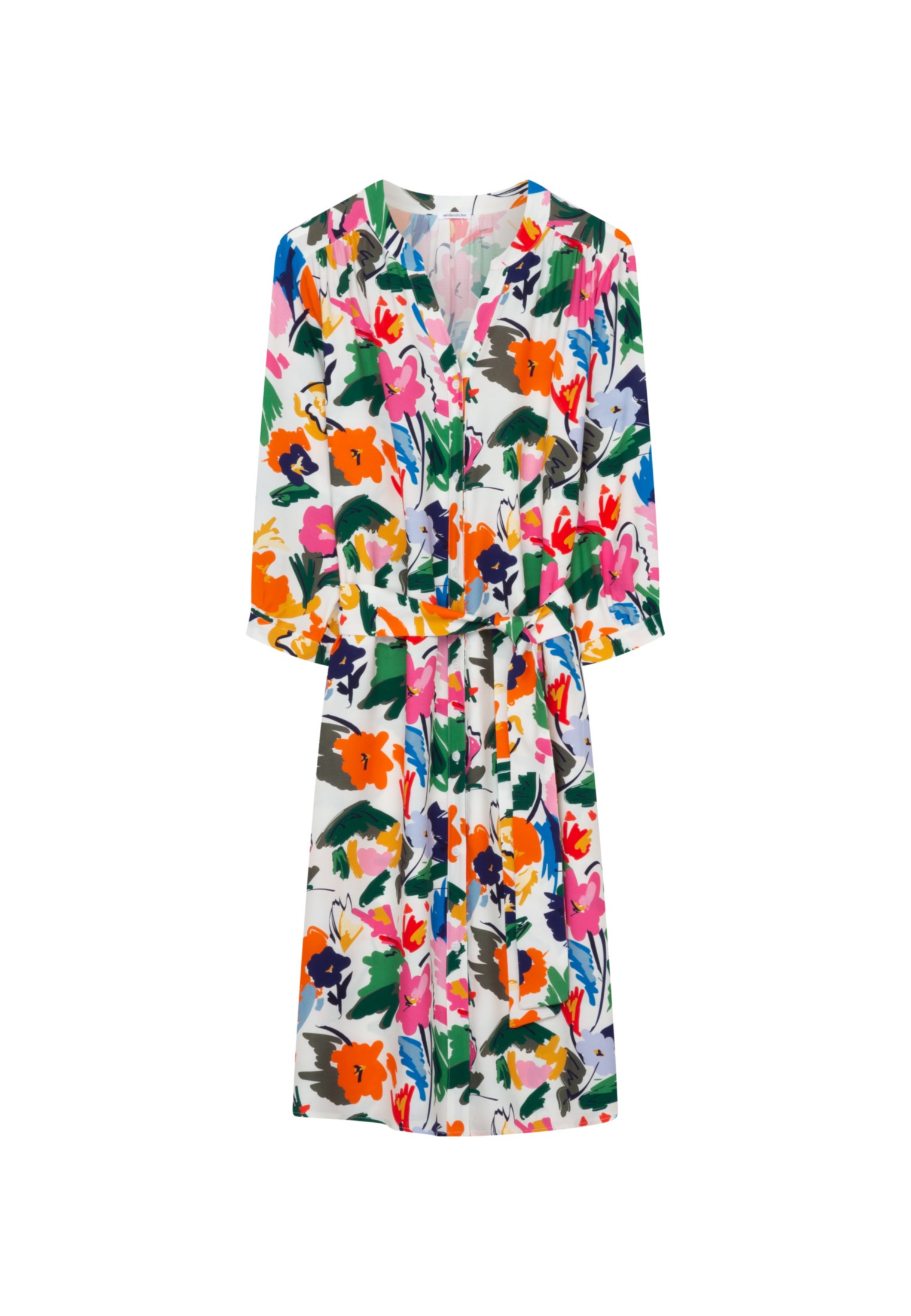 seidensticker Sommerkleid »Schwarze Rose«, 3/4-Arm V-Neck Floral