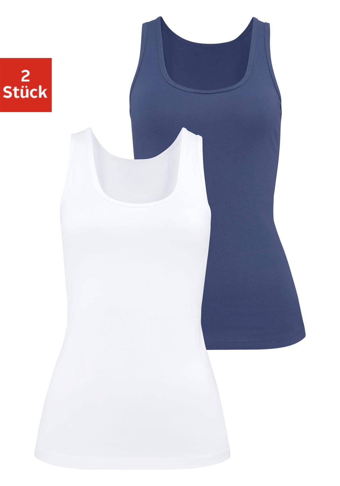 Unterhemd, (2er-Pack), aus elastischer Baumwoll-Qualität, Tanktop, Unterziehshirt