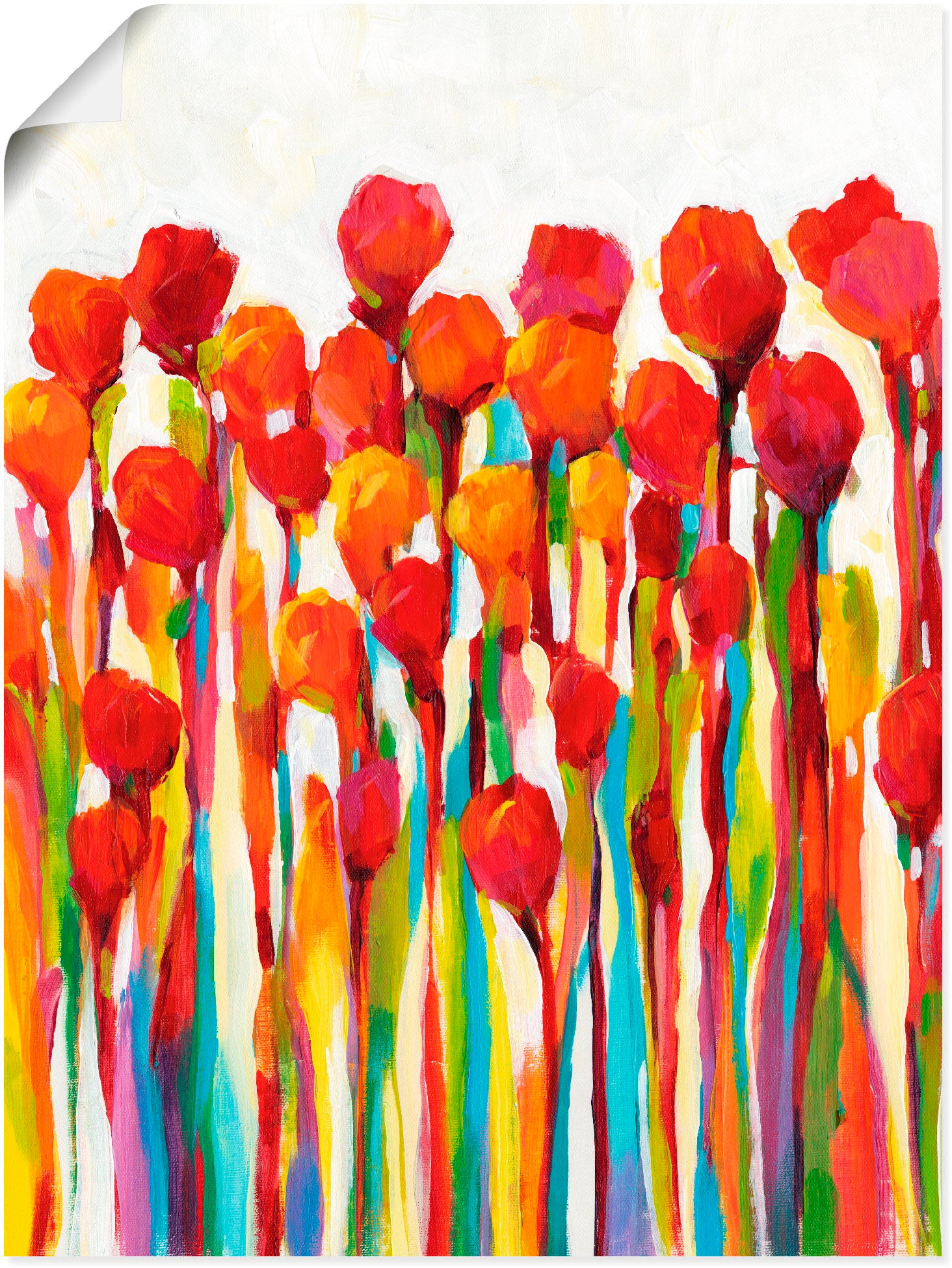 Artland Wandbild "Strotzen mit Farben I", Blumenwiese, (1 St.), als Leinwandbild, Poster in verschied. Größen