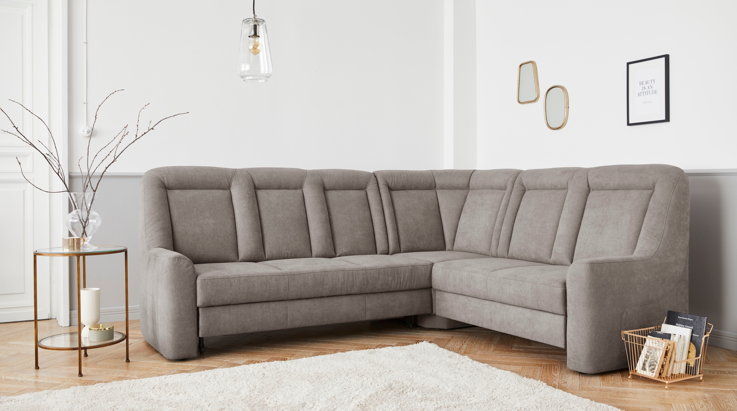 sit&more Ecksofa »Melissa L-Form«, klassisches Polsterprogramm, wahlweise Bettfunktion und Schubkasten