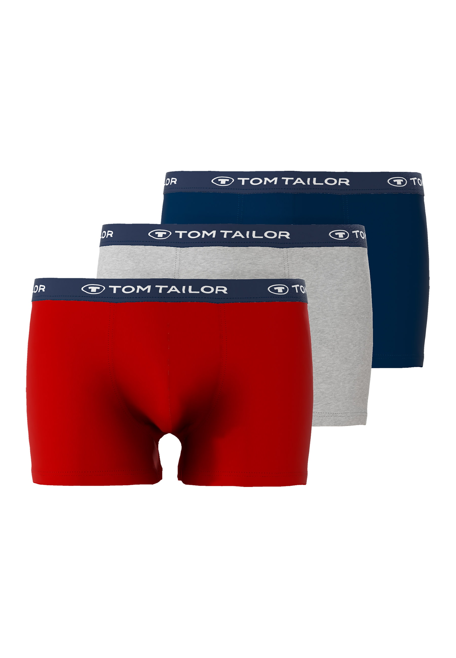 TOM TAILOR Boxershorts "Buffer", (3er Pack), mit angenehmen Logobund