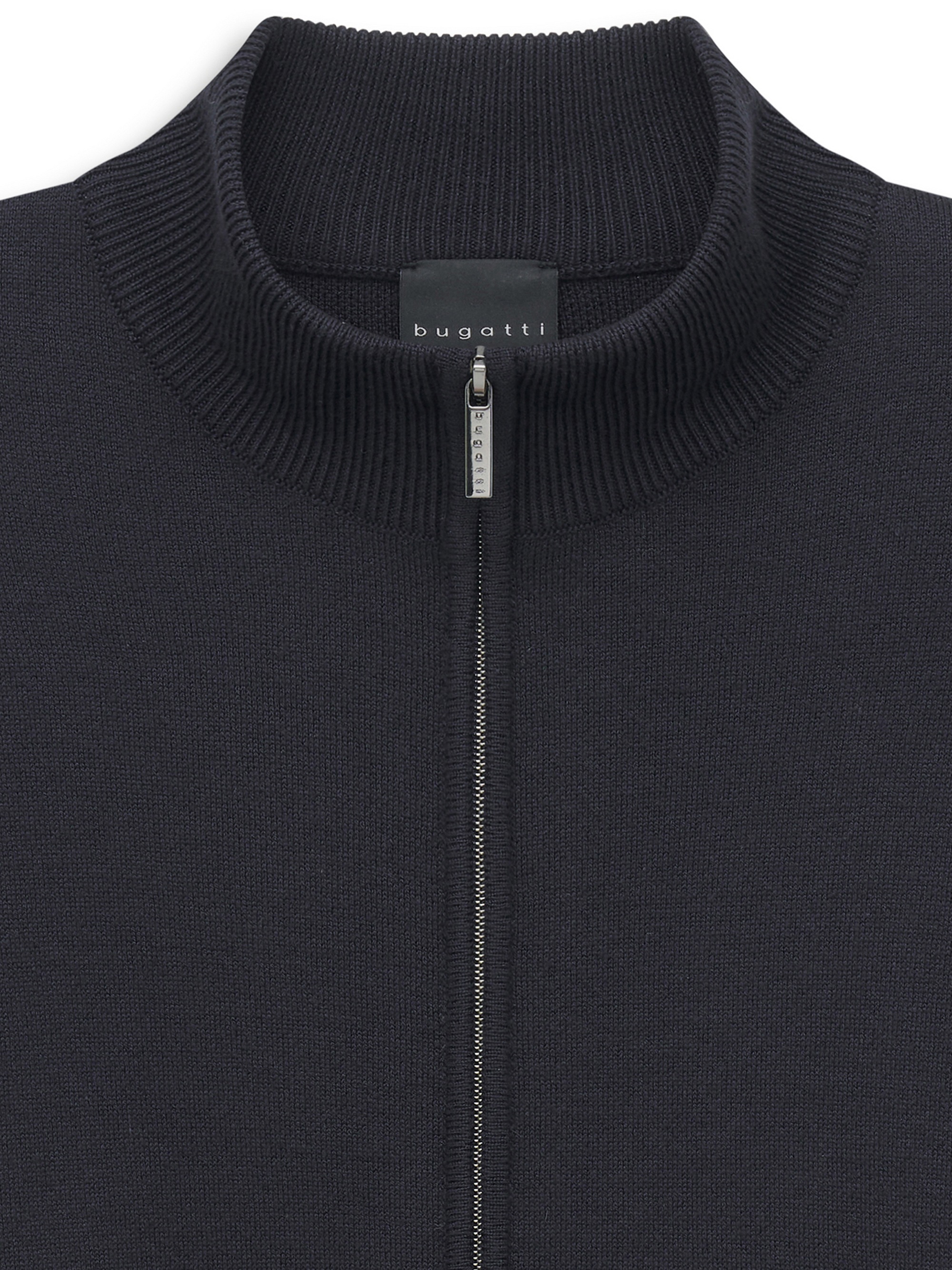 bugatti Strickjacke »Regular Fit« Regular Fit Stehkragen Reißverschluss