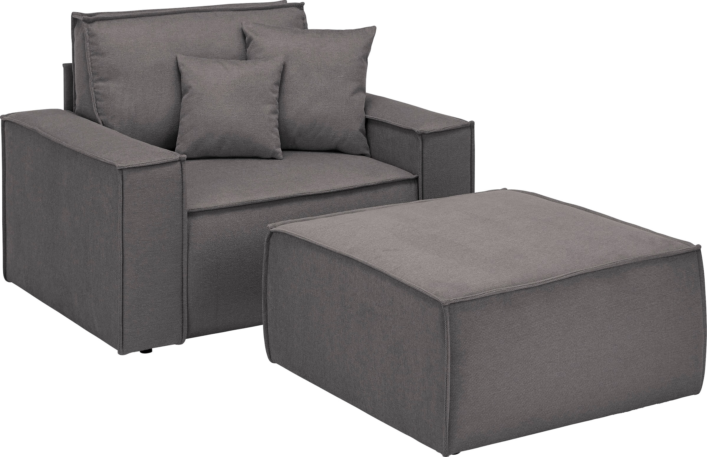 andas Loveseat »Finnley«, (2 St.), Loveseat und Hocker im Set, passend zur Polster-Serie Finnley