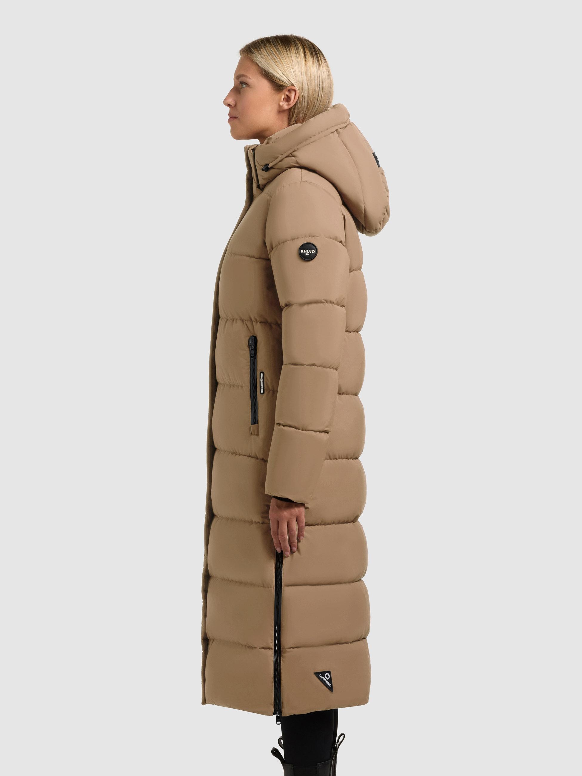 khujo Steppmantel »Dote2« Extralanger Damen Mantel mit abnehmbarer Kapuze