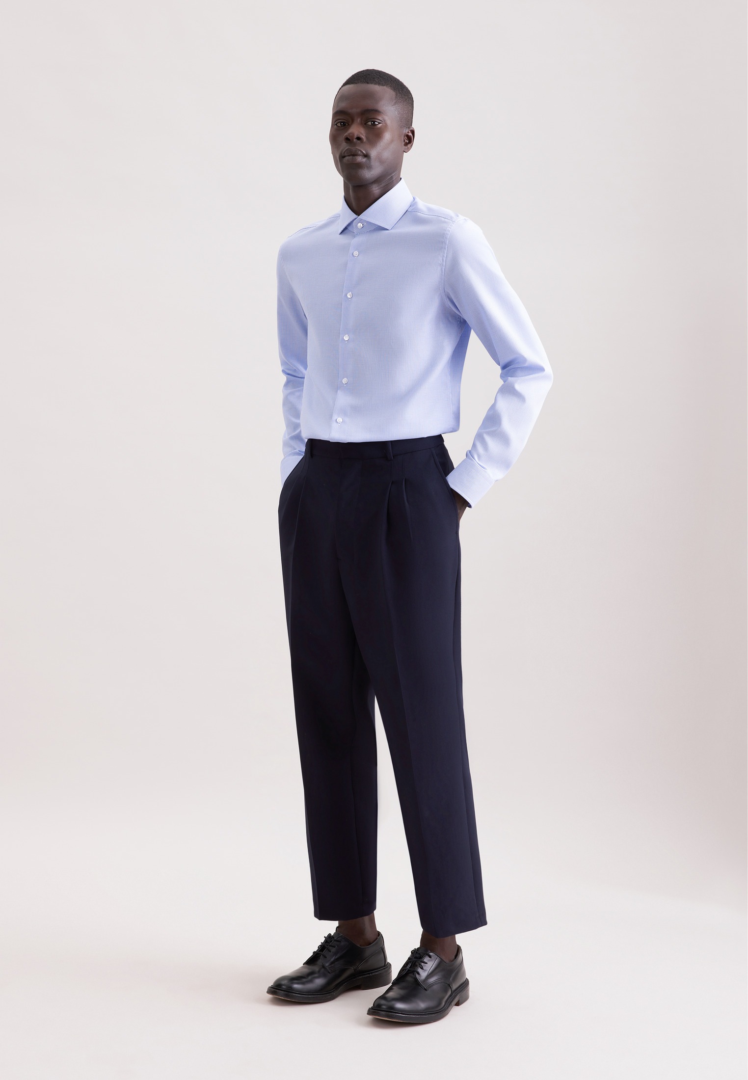 seidensticker Businesshemd »Schwarze Rose« Slim 1/1 Kentkragen Struktur