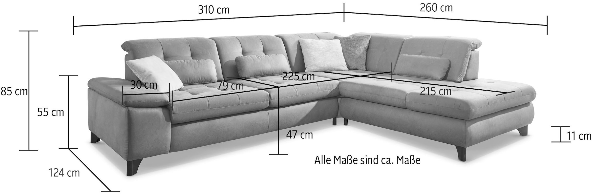 Die PlanBar Ecksofa »MP-IN18012 L-Form mit Federkern-Polsterung«, wahlweise mit Funktion