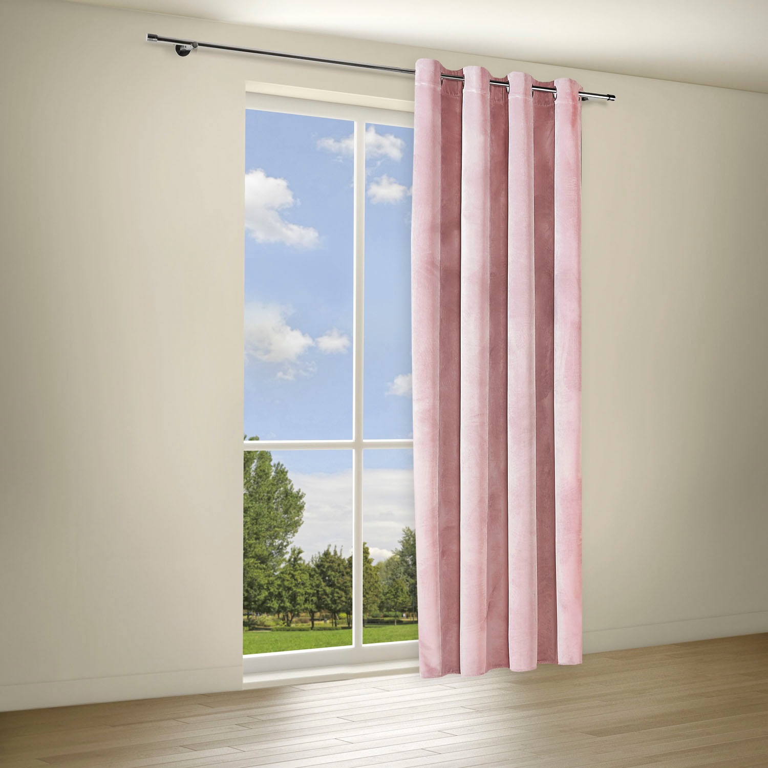 Gerster Gardine "Fenja" Ösen 1 Stk. tlg. Ösenschal aus Samtstoff günstig online kaufen