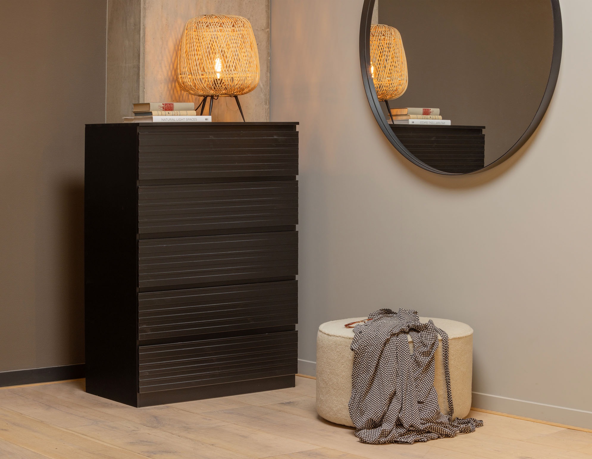 WOOOD Hocker "Sara", runde Form, vielseitig Einsetzbar, H 36 cm x Ø 60 cm günstig online kaufen