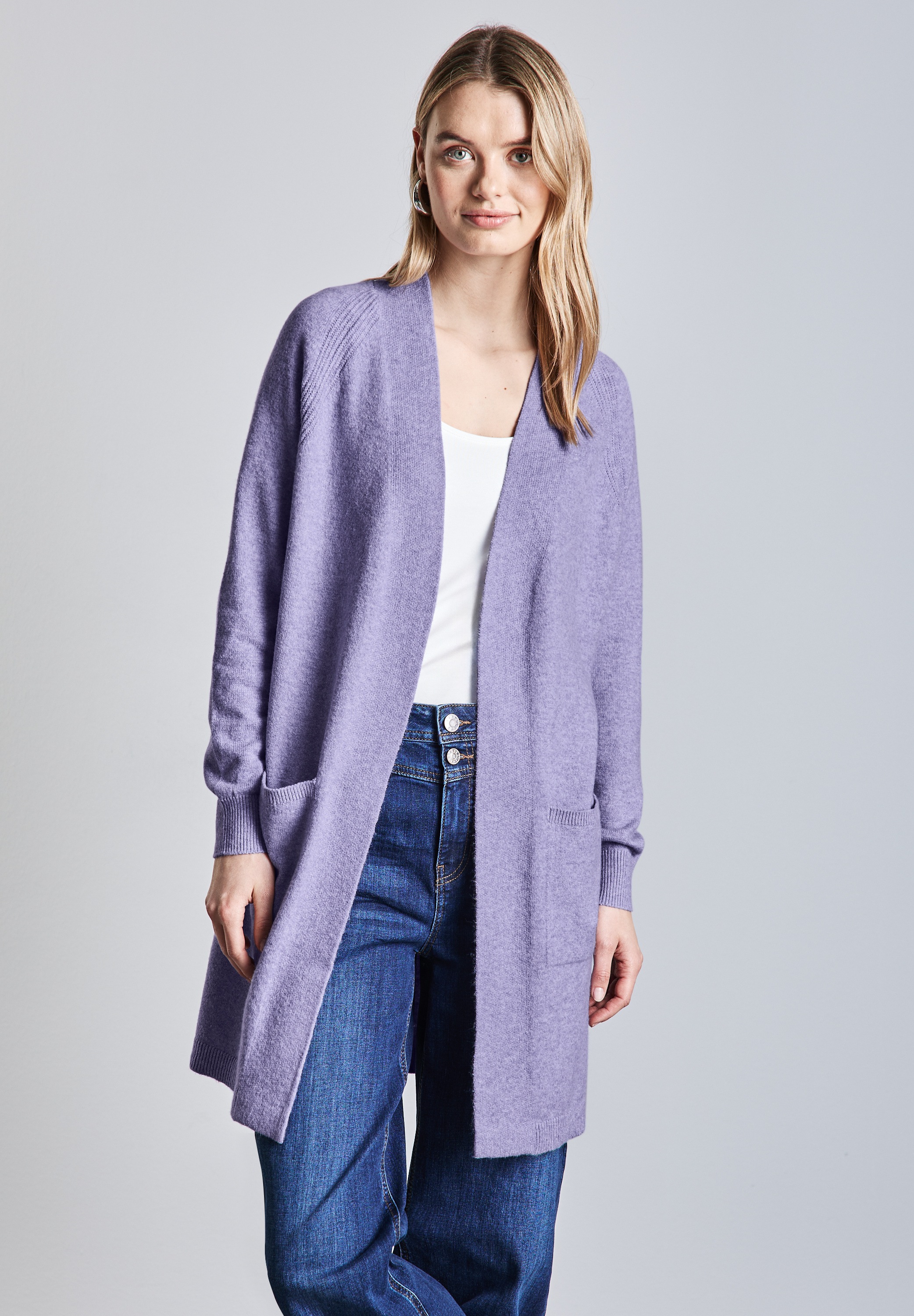 STREET ONE Strickjacke, aus Baumwolle mit Stretchanteil günstig online kaufen