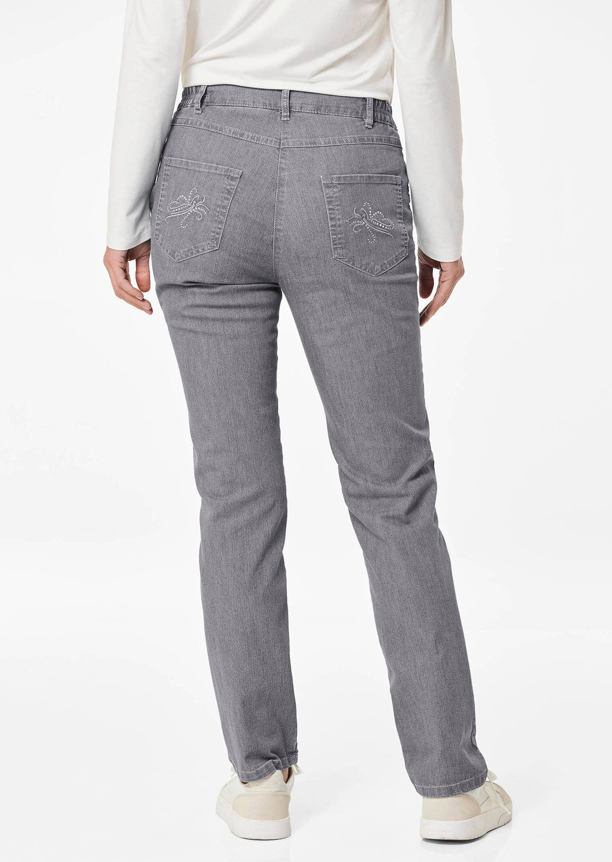 GOLDNER Stretch-Jeans »Jeanshose Carla Edel geschmückte Jeanshose Carla«