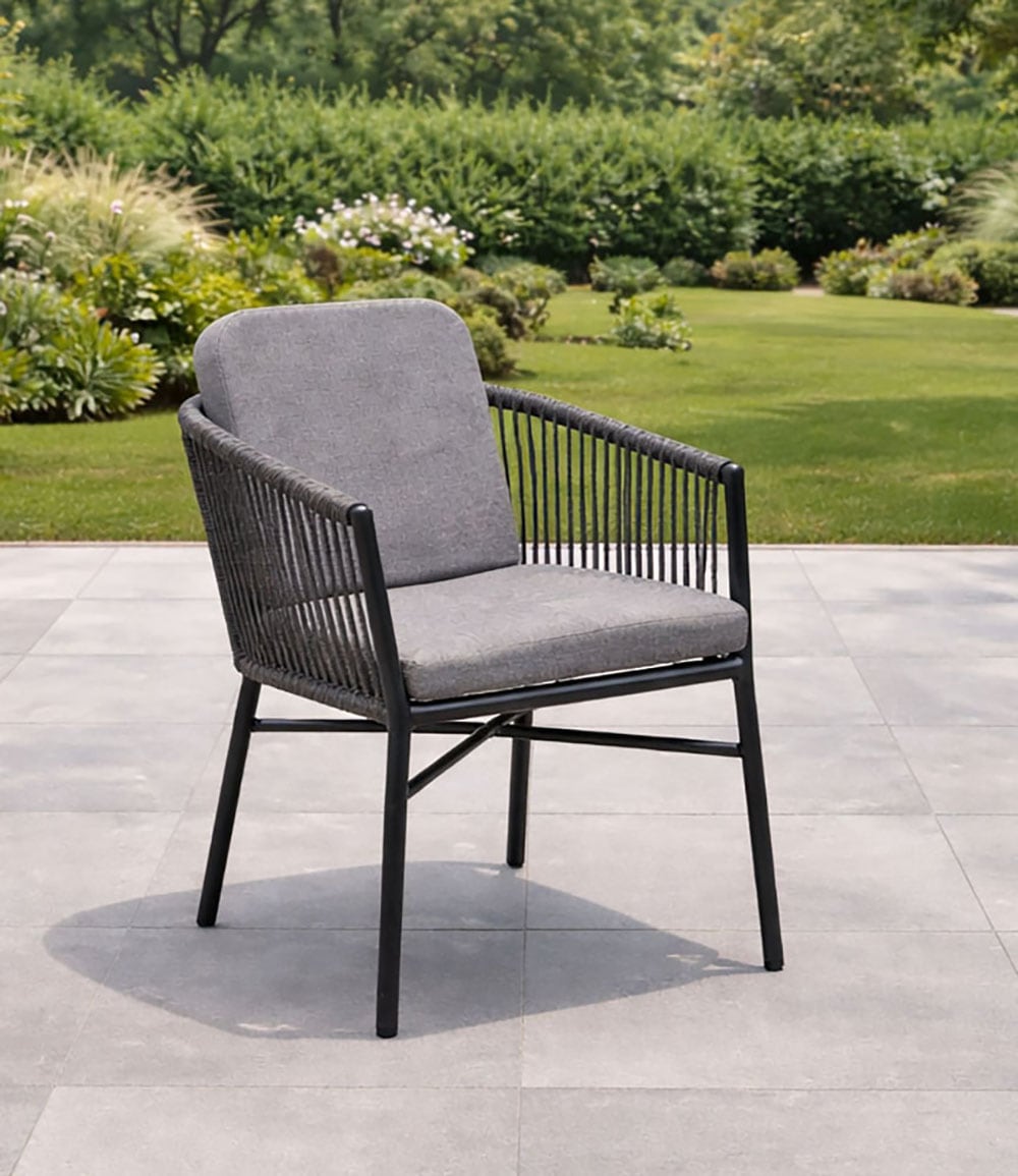Destiny Garten-Essgruppe »LIMONE SAN MARINO 4 Se + Tisch OV 180x90cm, holzf./ grau« Set, 5 tlg. Aluminium, Rope, Polywood