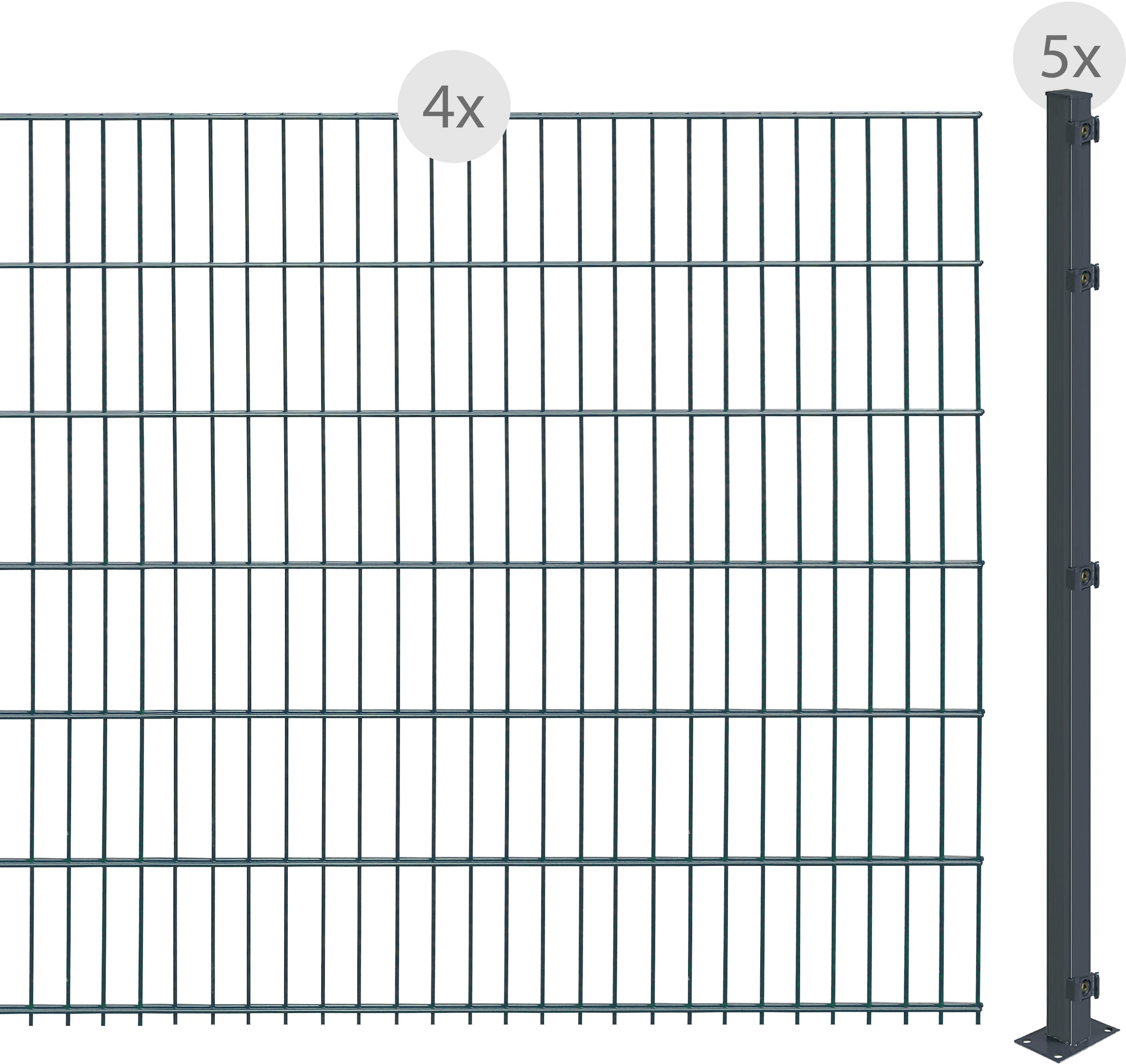 Arvotec Doppelstabmattenzaun, zum Aufschrauben, mit Abdeckschienen, 123 cm, 8 m kaufen
