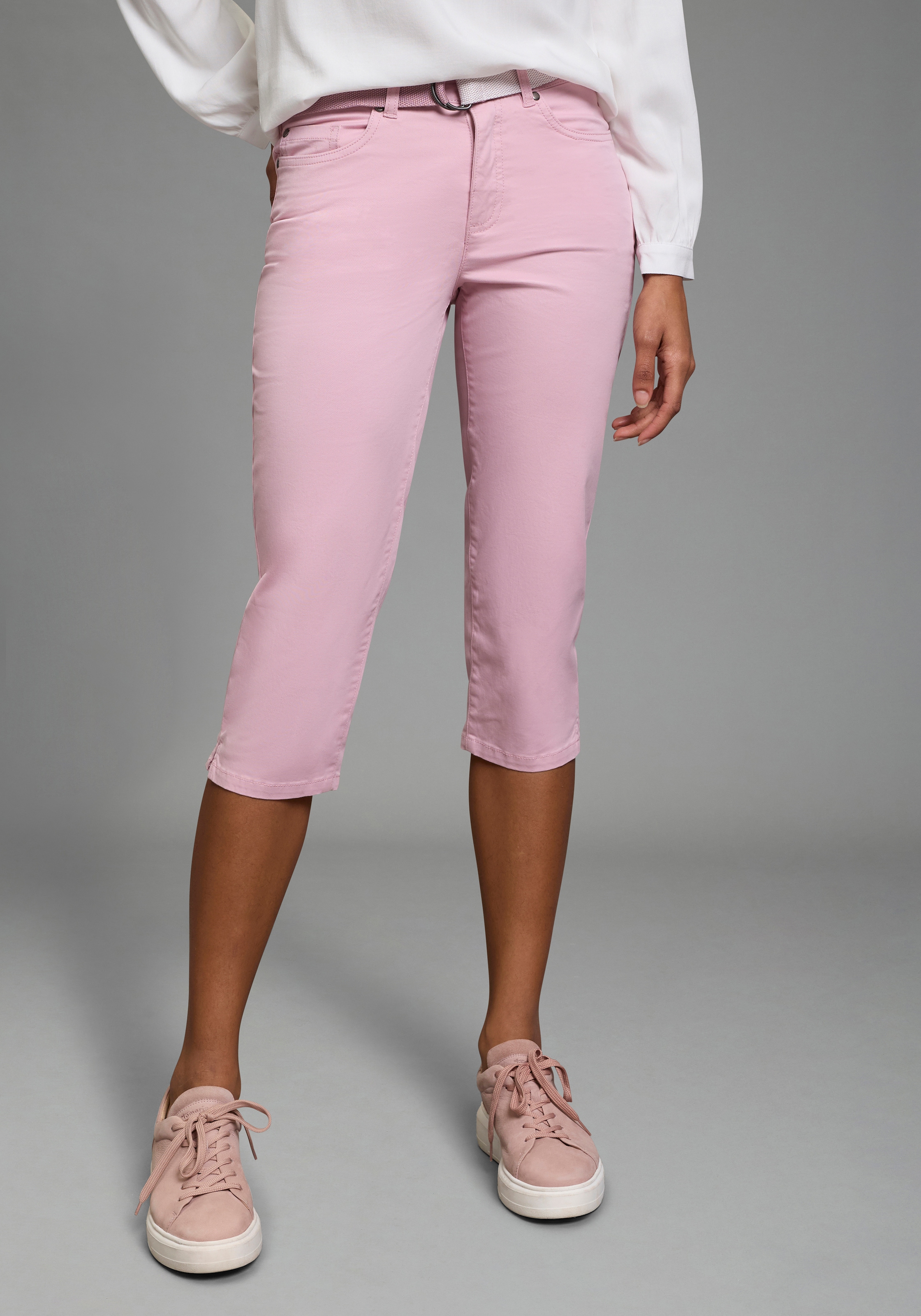 Caprihose LAURA SCOTT, Damen, Gr. 34, N-Gr, rose, Web, Obermaterial: 98% Baumwolle, 2% Elasthan, Hosen Caprihose, Webhose für Casualmode und Streetwear, femininer Stil