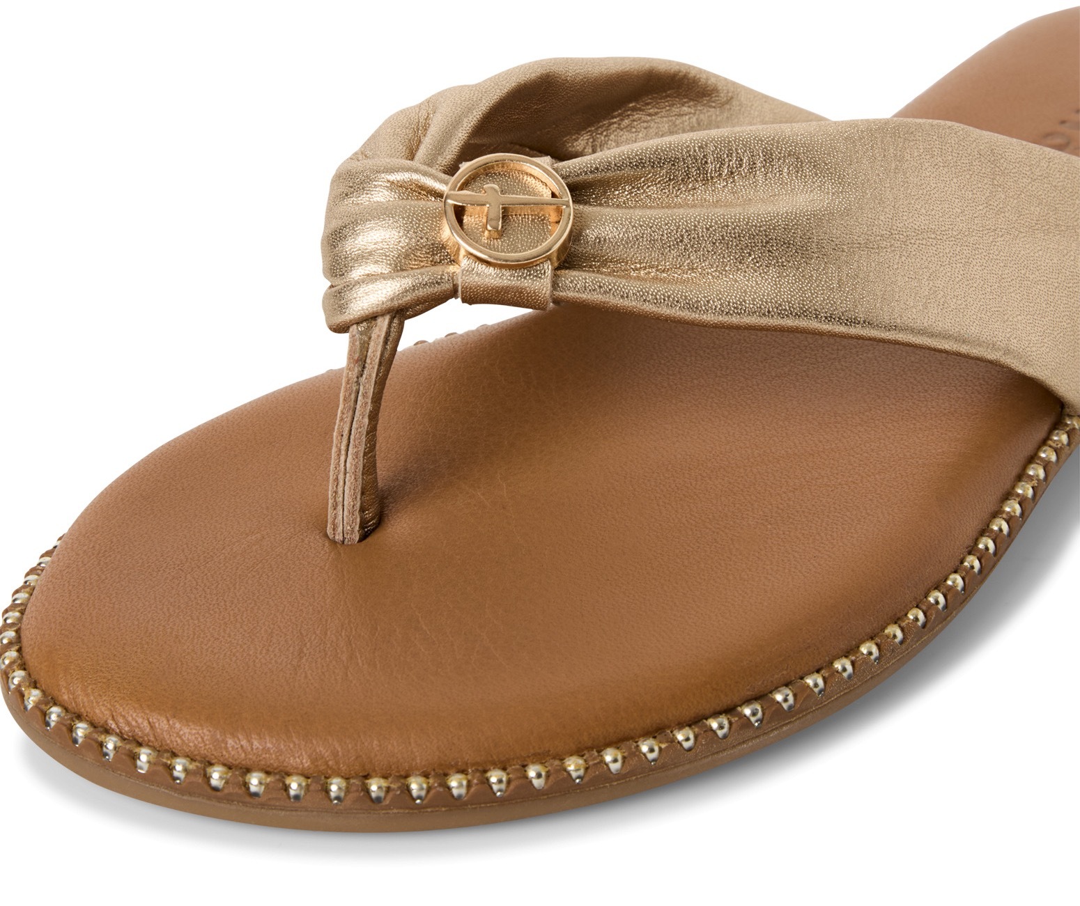 Tamaris, Zehentrenner, Sommerschuh mit glänzenden Nieten am Sohlenrand günstig online kaufen