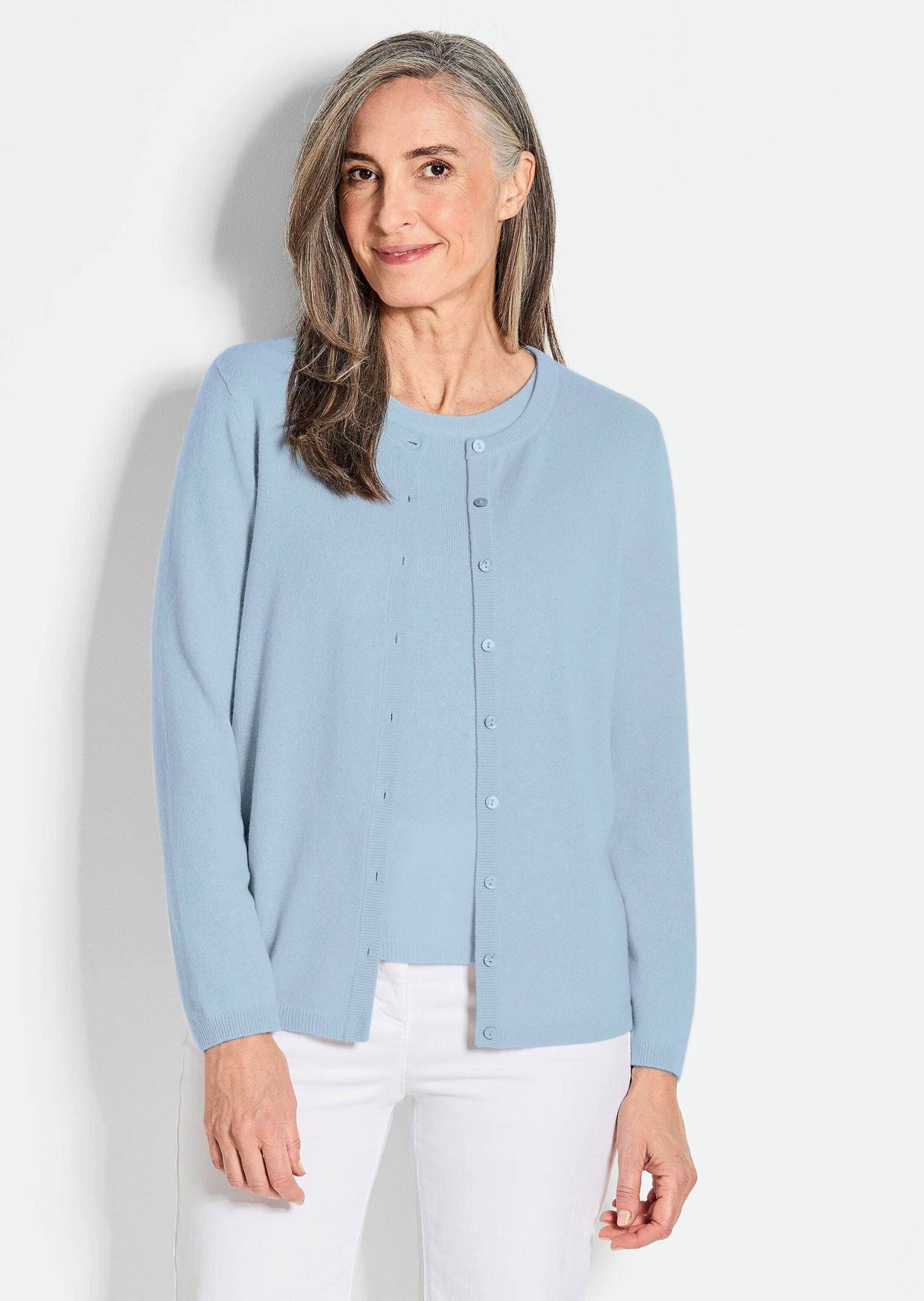 GOLDNER Strickjacke "Kaschmirstrickjacke mit Rundhalsausschnitt" Ohne günstig online kaufen