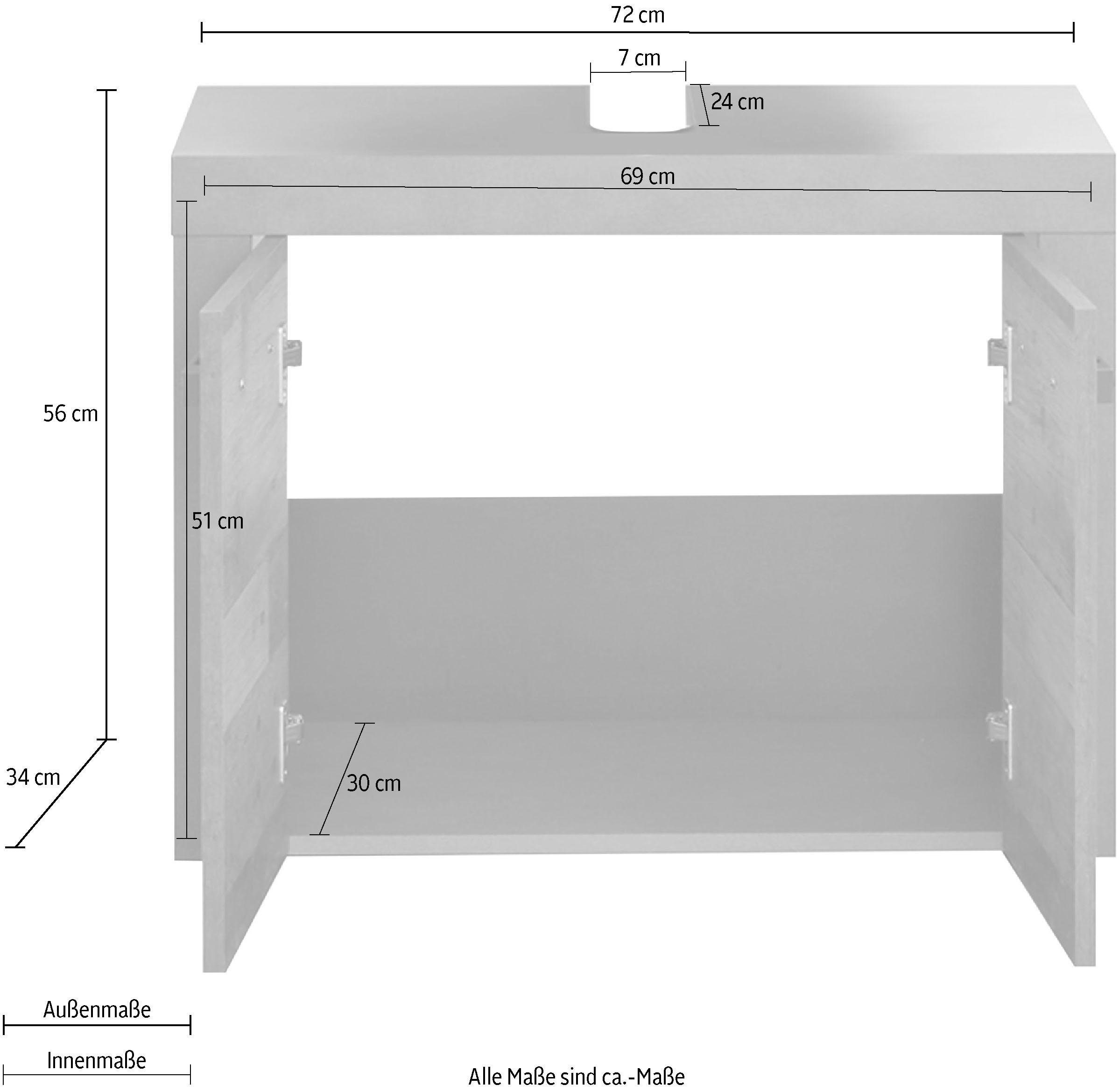 INOSIGN Waschbeckenunterschrank »Ilana« moderner Industrial Style