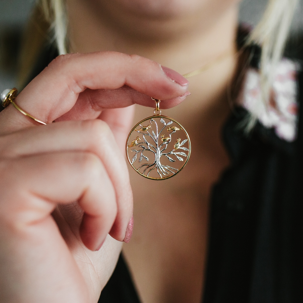 Julie Julsen Kette mit Anhänger »925/- Sterling Silber rhodiniert teils vergoldet Lebensbaum«