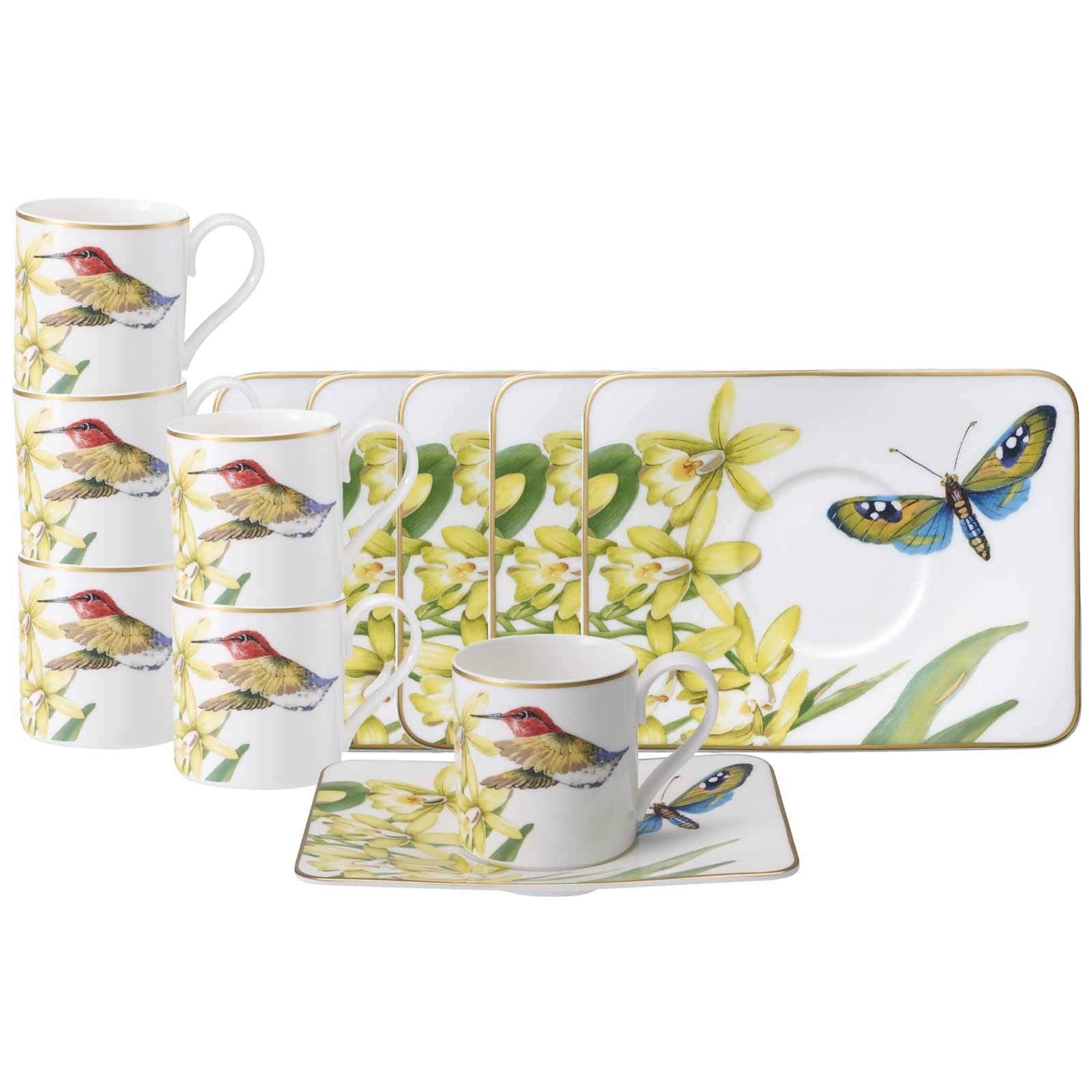 Villeroy & Boch Tasse "Espressotassen mit Untertassen Amazonia 60 ml 12er Set bunt" Handwäsche wird empfohlen