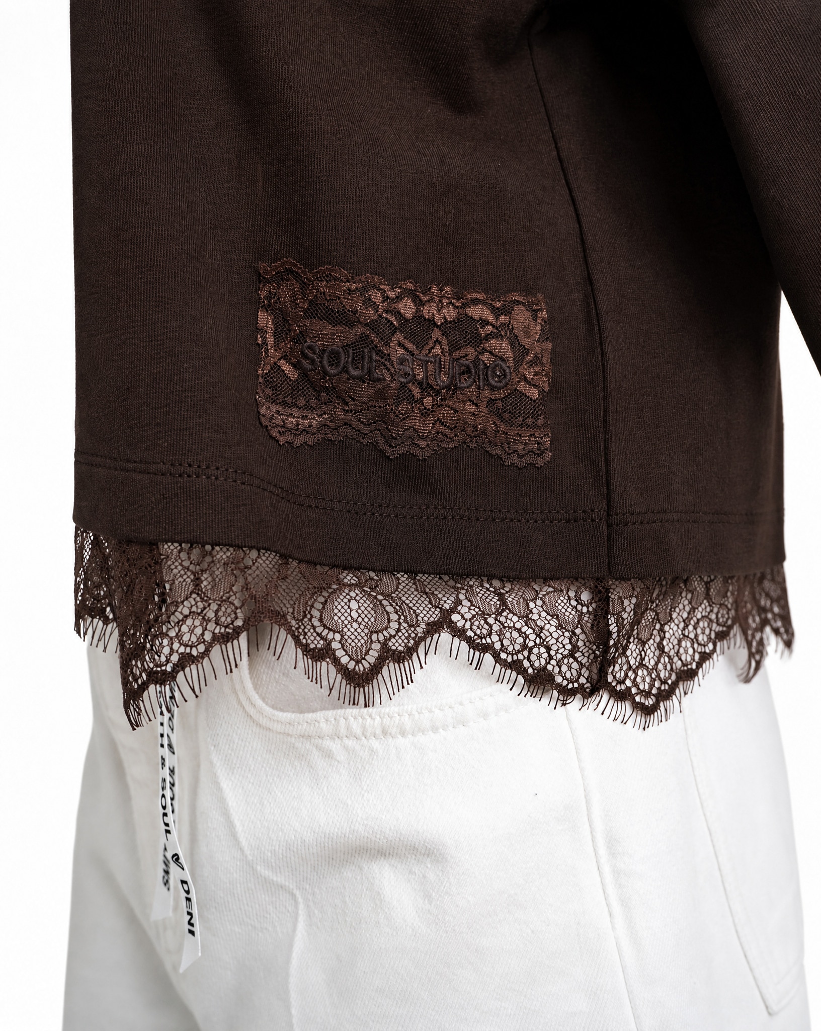 Smith & Soul Rundhalsshirt mit Spitzenkante