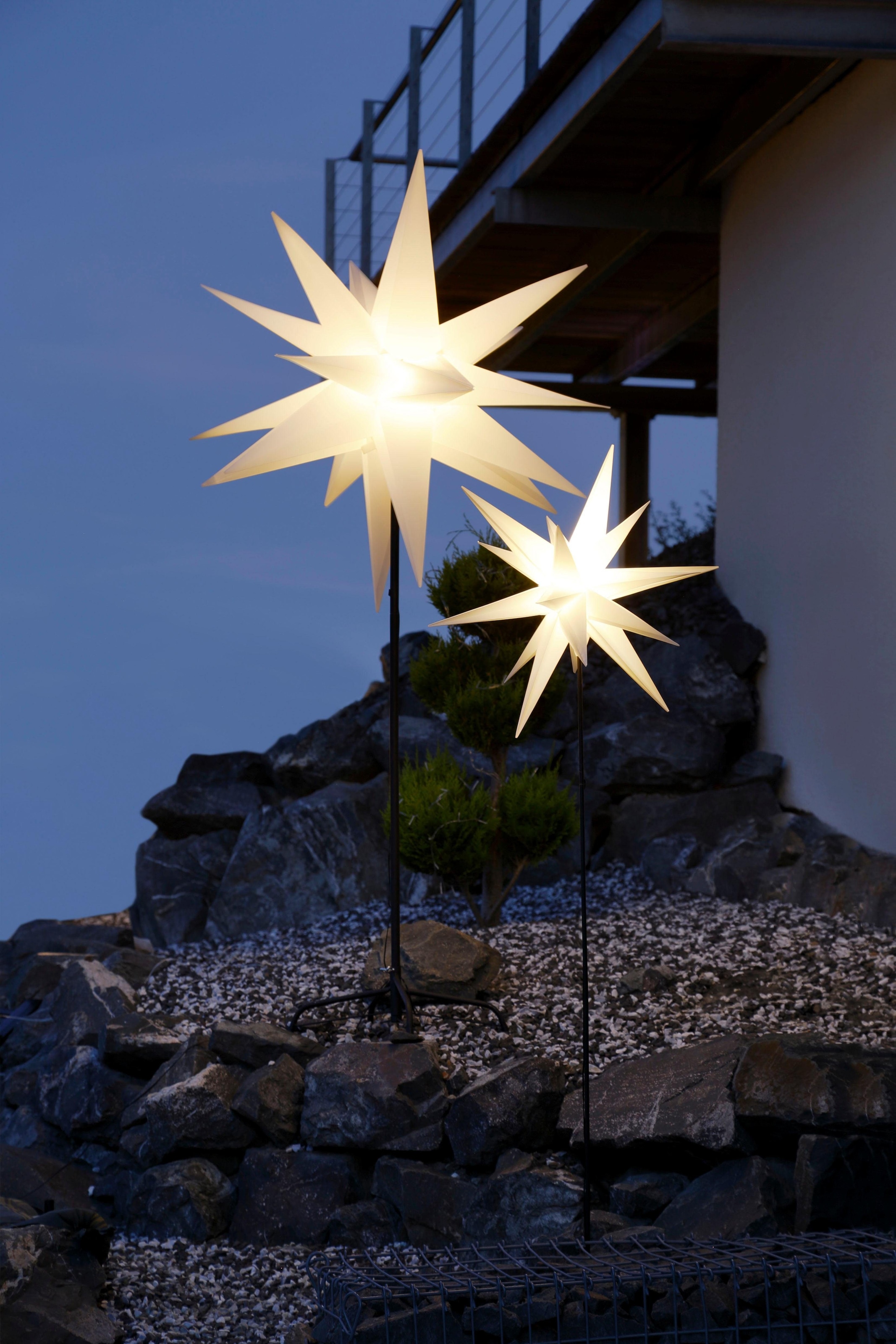 my home LED Stern »Weihnachtsstern, 3D-Optik, Weihnachtsdeko aussen«, mit Erdspieß
