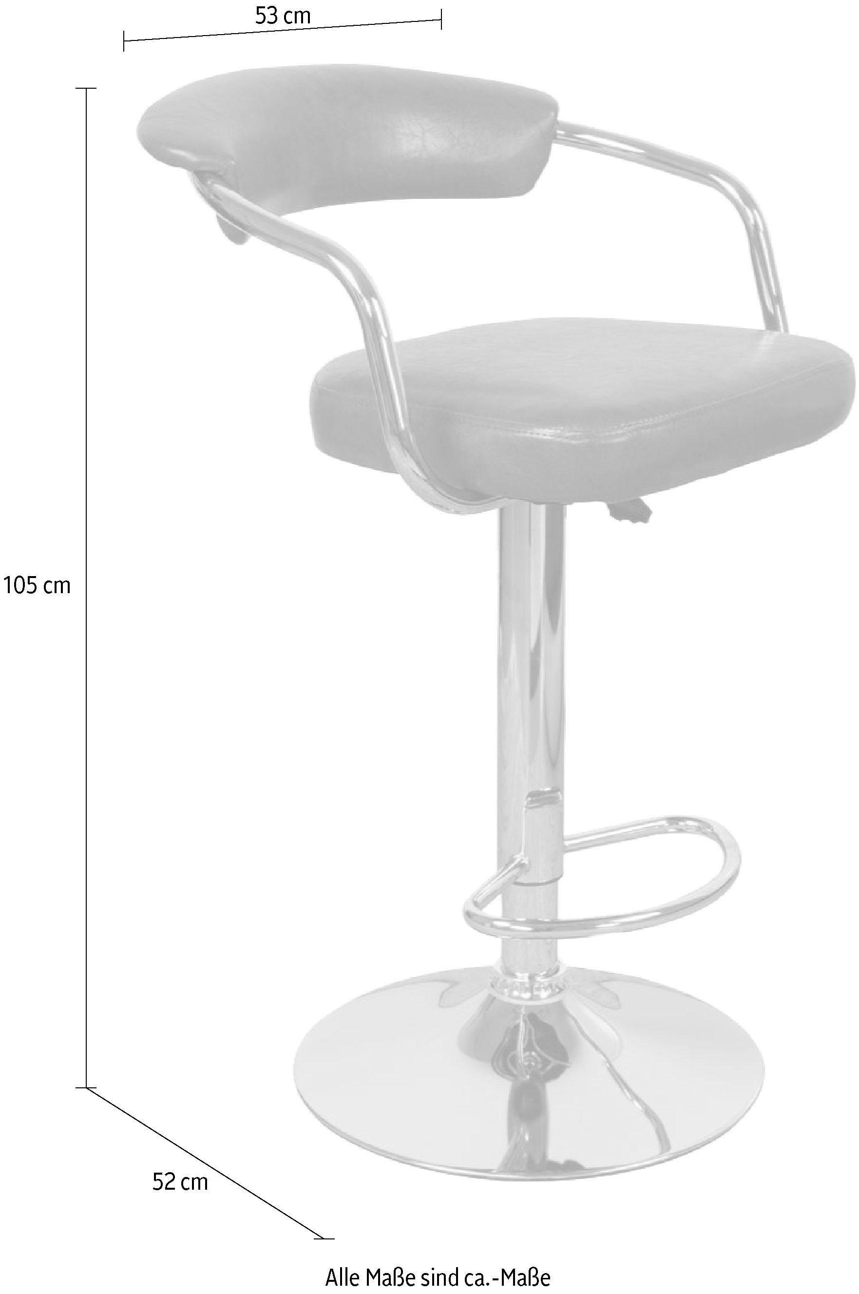 Kayoom Hochstuhl »Barstuhl Midnight 525 2er-Set, in Leder-Optik, Barhocker«, (Set), 2 St., pflegeleicht, höhenverstellbar, komfortabel, drehbar