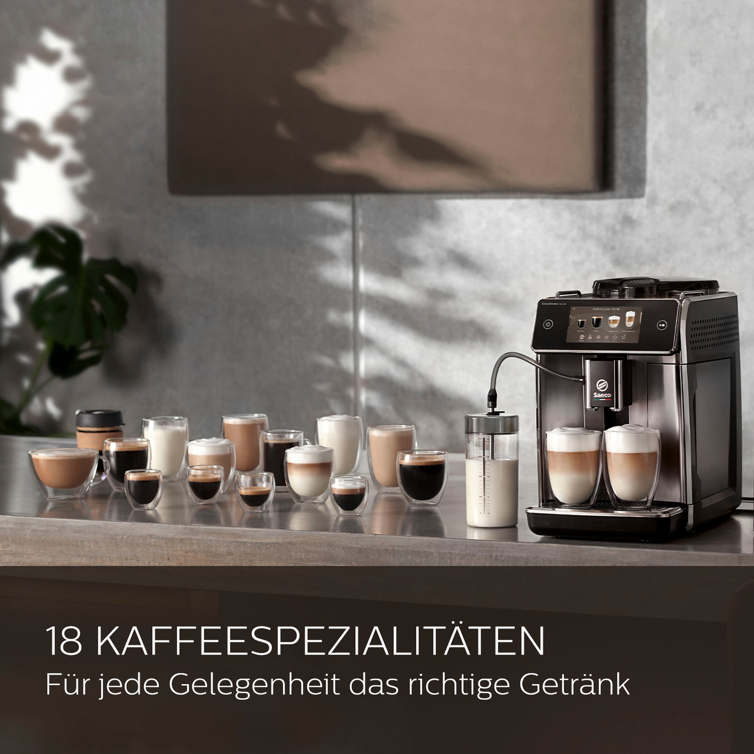 Saeco Kaffeevollautomat »Saeco GranAroma Deluxe SM6685/00« Pflegeset CA6707/10 im Wert von UVP 49,99€