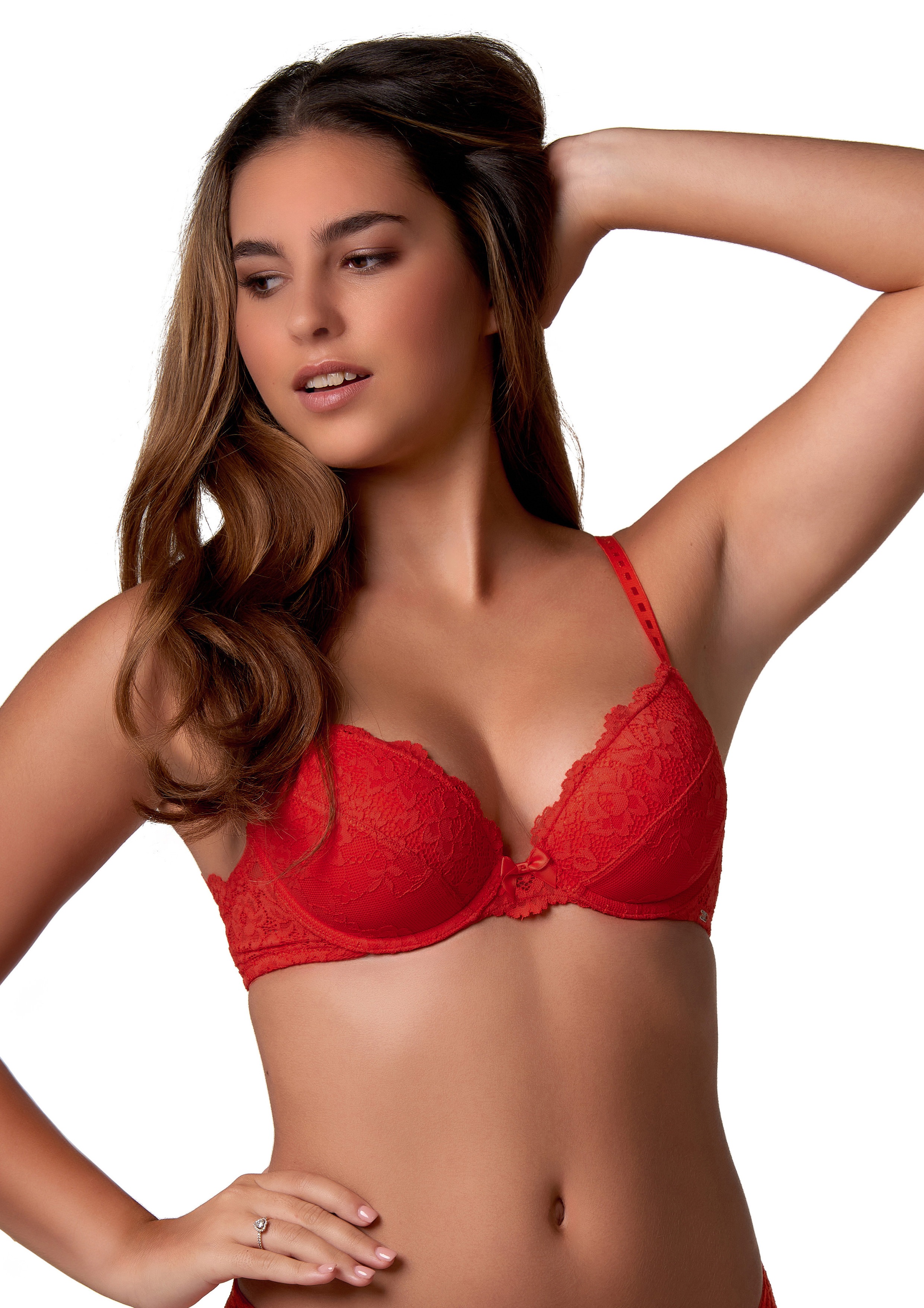 Thumbnail - After Eden Außenträger-BH "MOLLY" halbe Schale, mit Bügel, verstellbare Träger, mit Spitze, mit Schleife