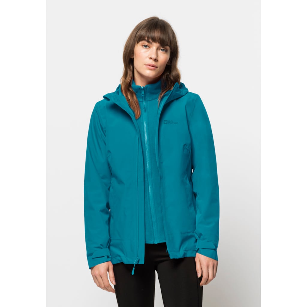 Jack Wolfskin 3-in-1-Funktionsjacke »MOONRISE 3IN1 JKT W«, (2 teilig), mit Kapuze