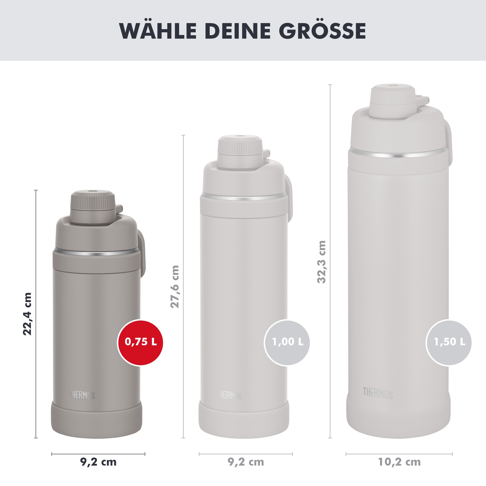 THERMOS Isolierflasche »ULTRALIGHT MAX BOTTLE, doppelwandiger Edelstahl, spülmaschinenfest« 0,75 l, 24h kalt & 12h heiß, mit Tragegriff und Trinköffnung