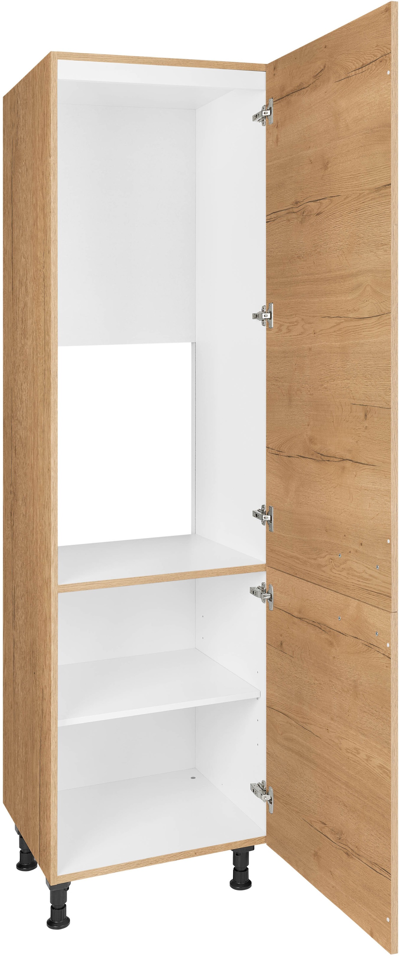 nobilia® Kühlumbauschrank »"Structura", mit zwei Türen und zusätzlichem Einlegeboden,«, vormontiert, Ausrichtung wählbar, Breite/Höhe: 60/216,6 cm