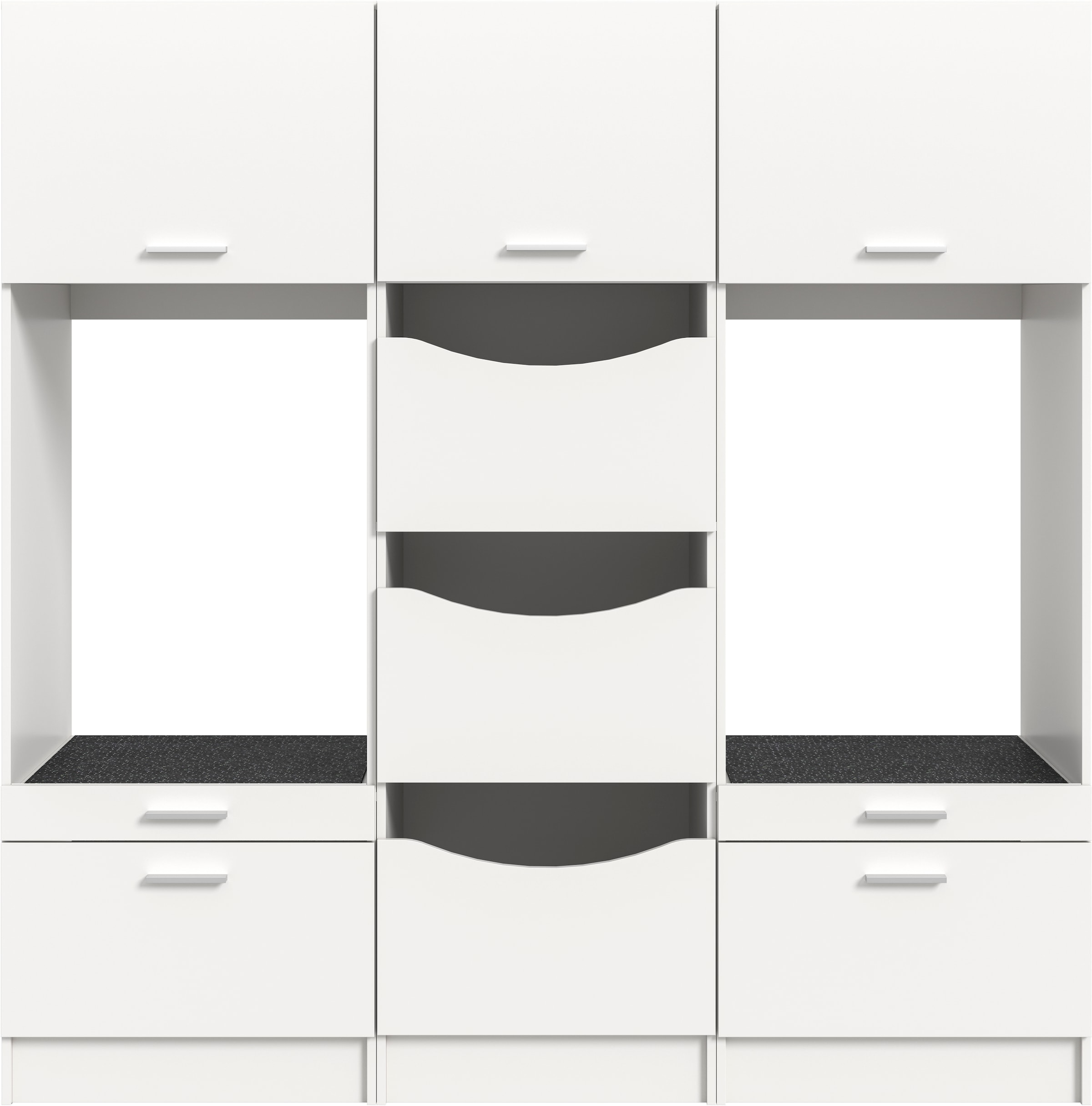 welltime Badmöbel-Set »FALAS, TOPSELLER!, 3-teilig, Hauswirtschaftsraum Set, Breite 192 cm«, (Set, 3 St., bestehend aus: 2x Waschmaschinenumbauschrank und 1x Wäscheschrank), Kombination, Waschmaschinenumbau, Waschmaschinenschrank, Wäschekammer