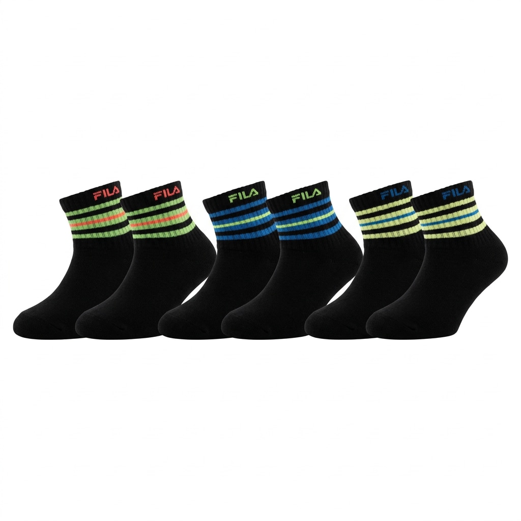 Fila Kurzsocken 6 Paar,  Cotton-Mix, mit Rippenbündchen