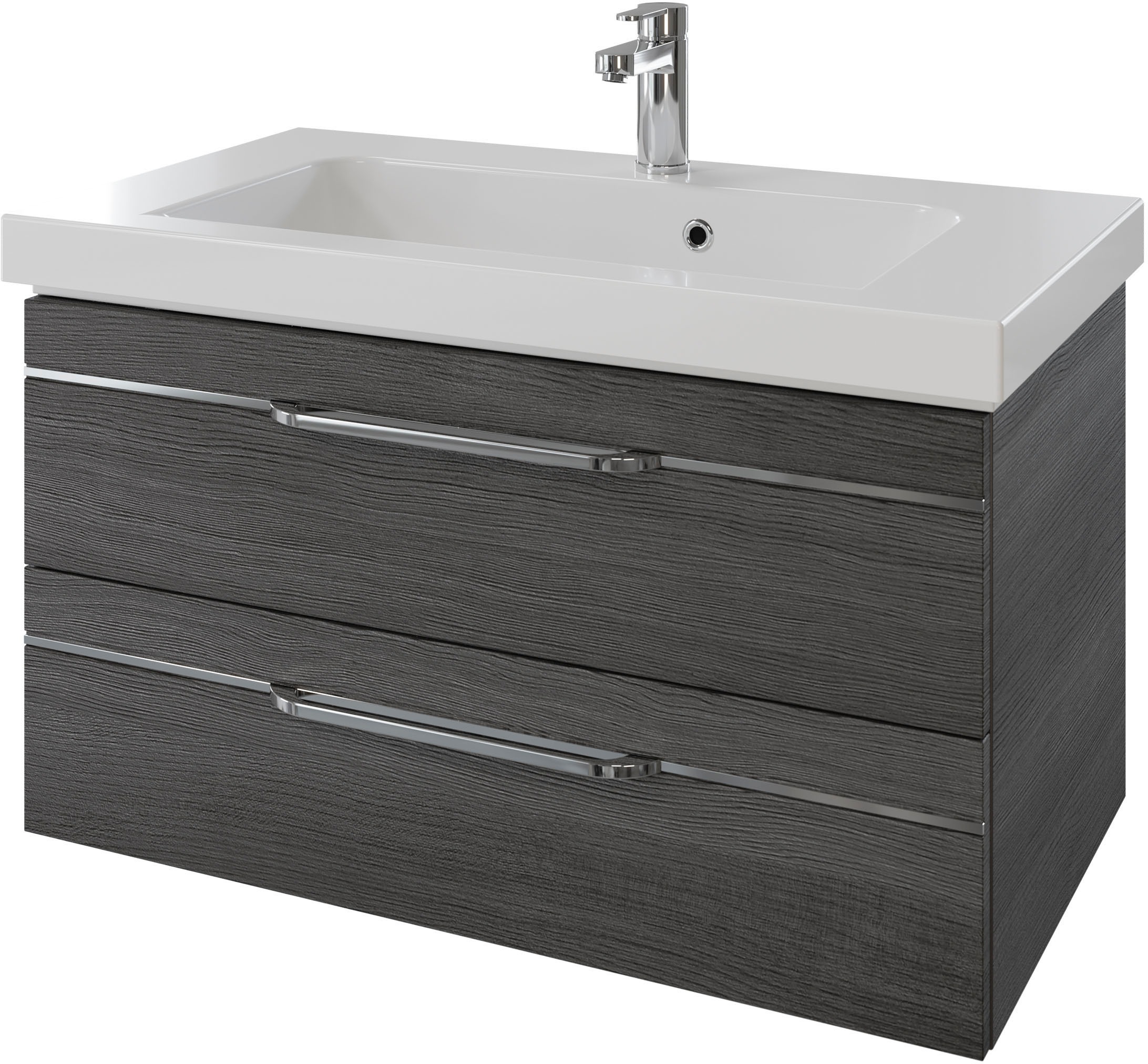 Saphir Waschtisch »Serie Balto Mineralmarmor-Waschtisch mit Unterschrank, 92 cm breit«, Waschplatz mit 2 Schubladen, Badschrank in verschiedenen Ausführungen