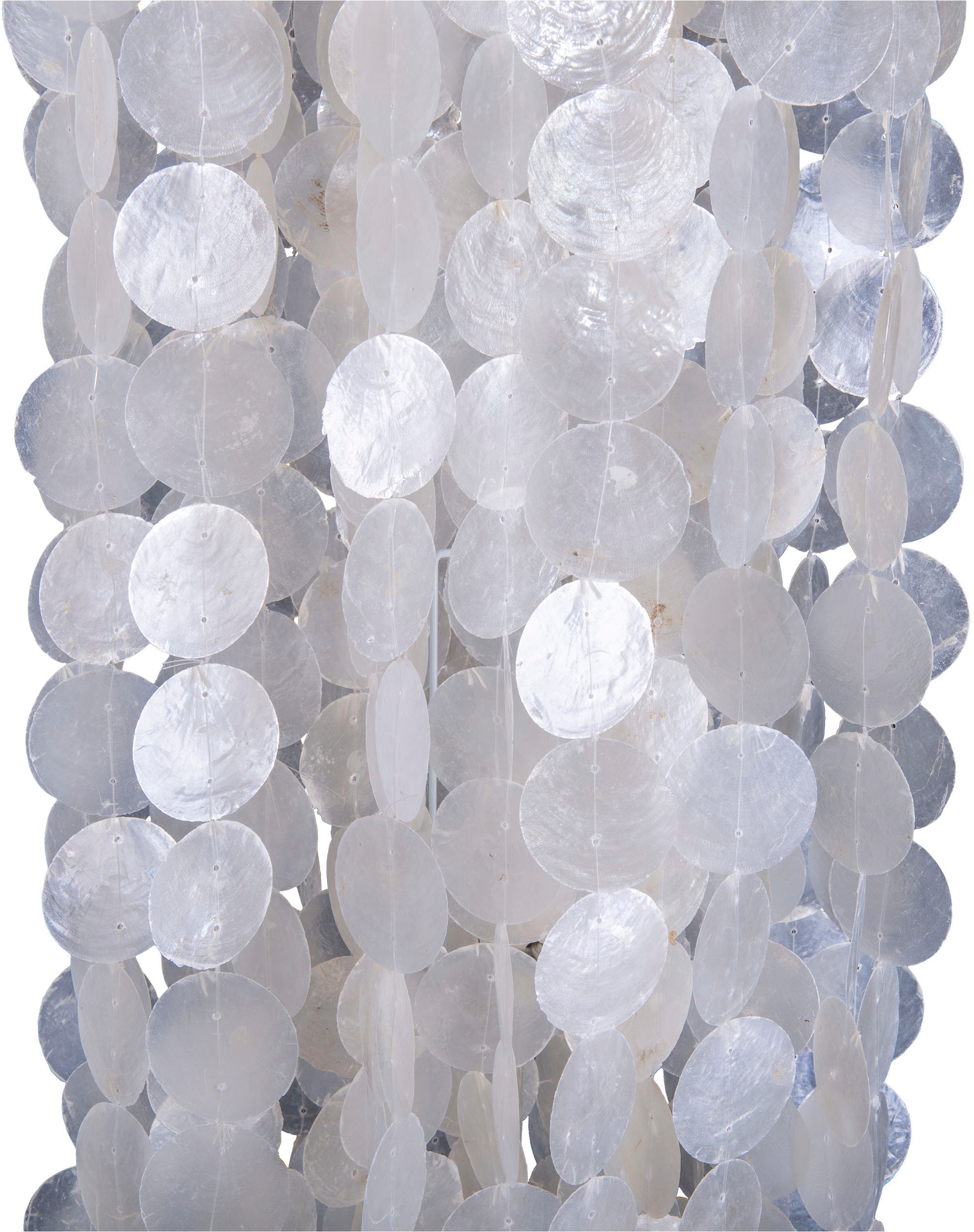 näve Pendelleuchte »Capiz« E27 1 Stk. aus dünnen weißen Muschelplättchen, Holzaufhängung, 3x E27 exkl.