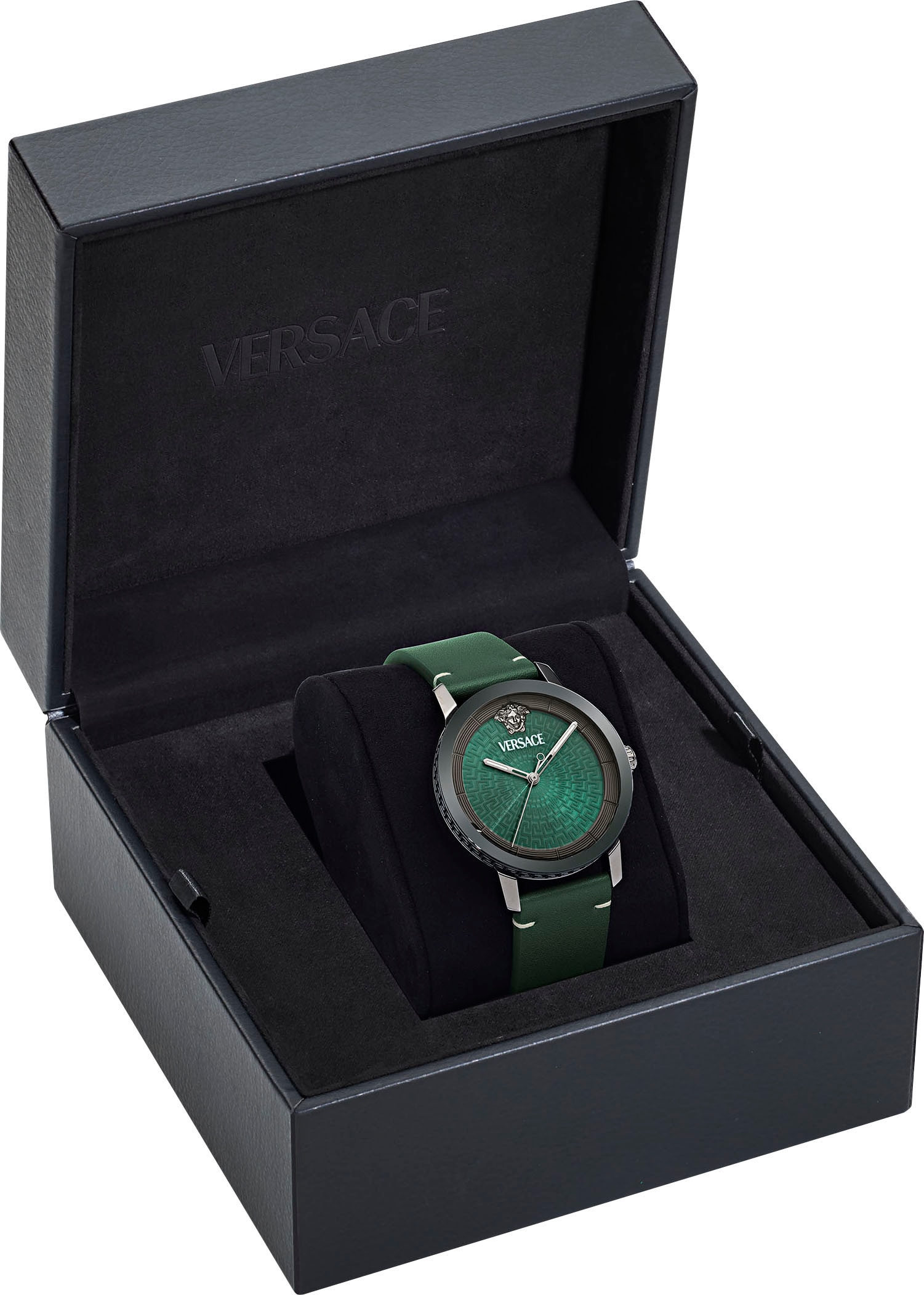 Versace Quarzuhr »V-HELIX«, Armbanduhr, Herrenuhr, Swiss Made, Saphirglas, Lederarmband, analog