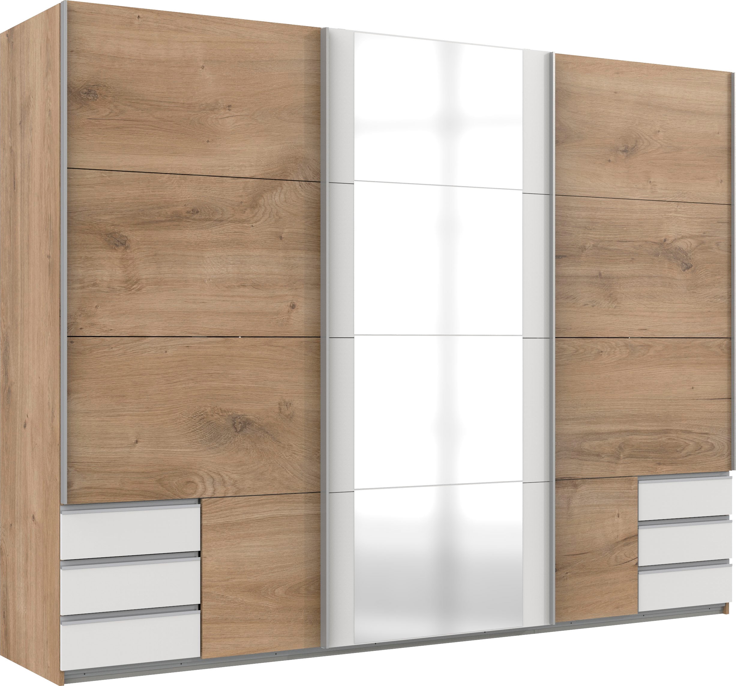 Wimex Schwebetürenschrank "Emden moderner Kleiderschrank mit Spiegel und Schubladen" Schlafzimmer Schrank Garderobenschrank mit Schwebetüren Topseller