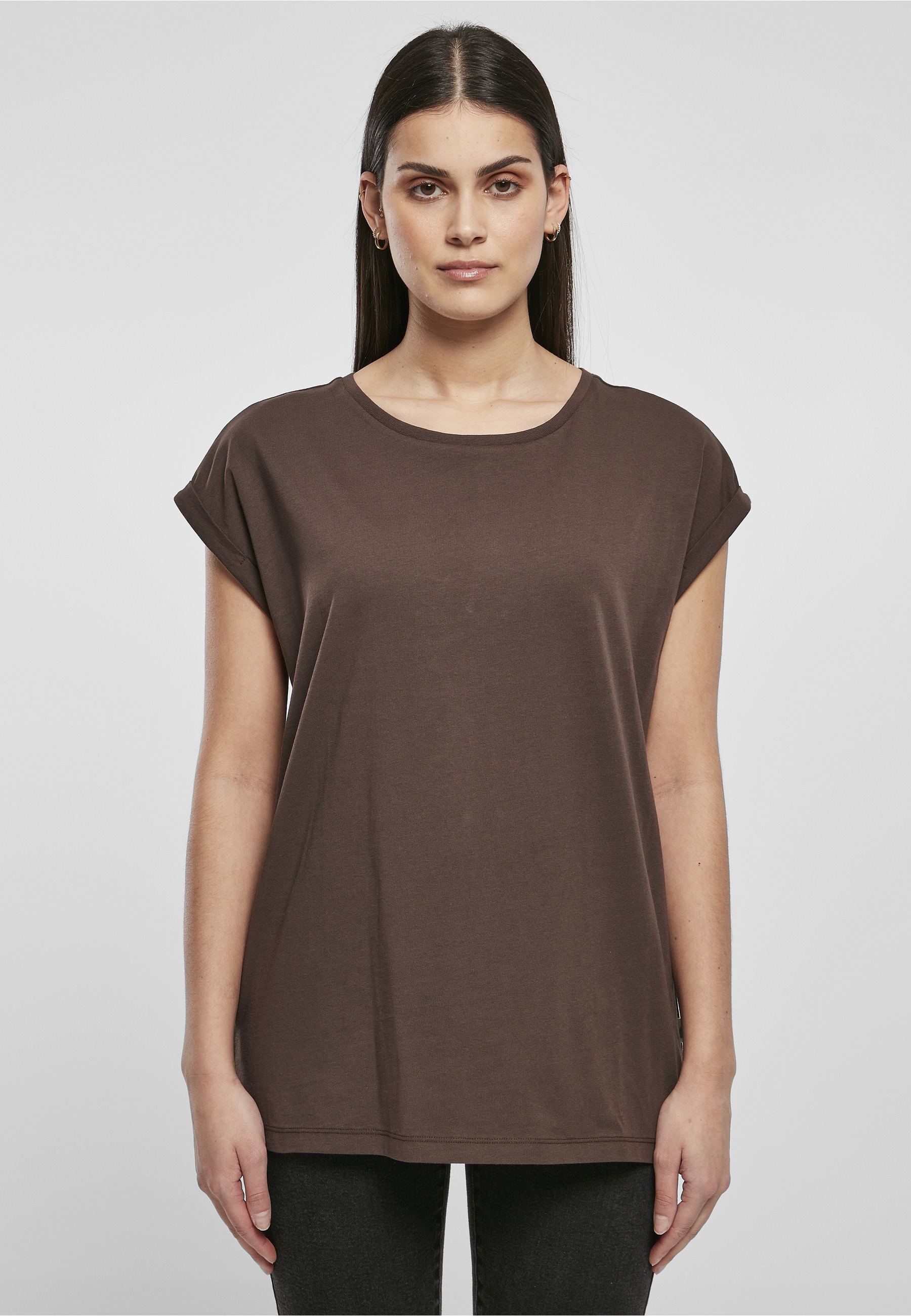URBAN CLASSICS Kurzarmshirt »Urban Classics Damen Ladies Organic Extended Shoulder Tee« 1 Stk.