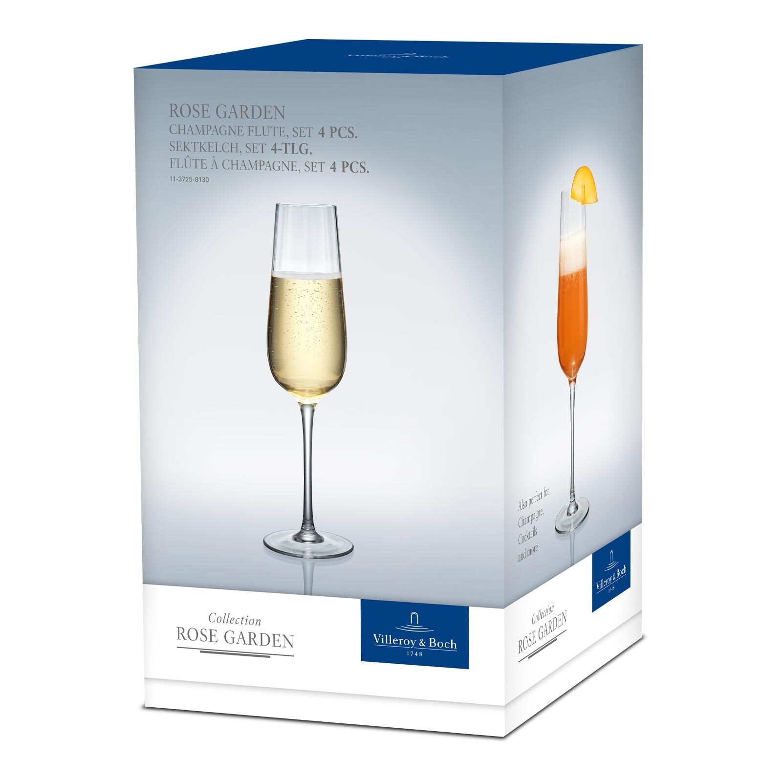 Villeroy & Boch Sektglas »Sektgläser Rose Garden 120 ml 4er Set transparent«