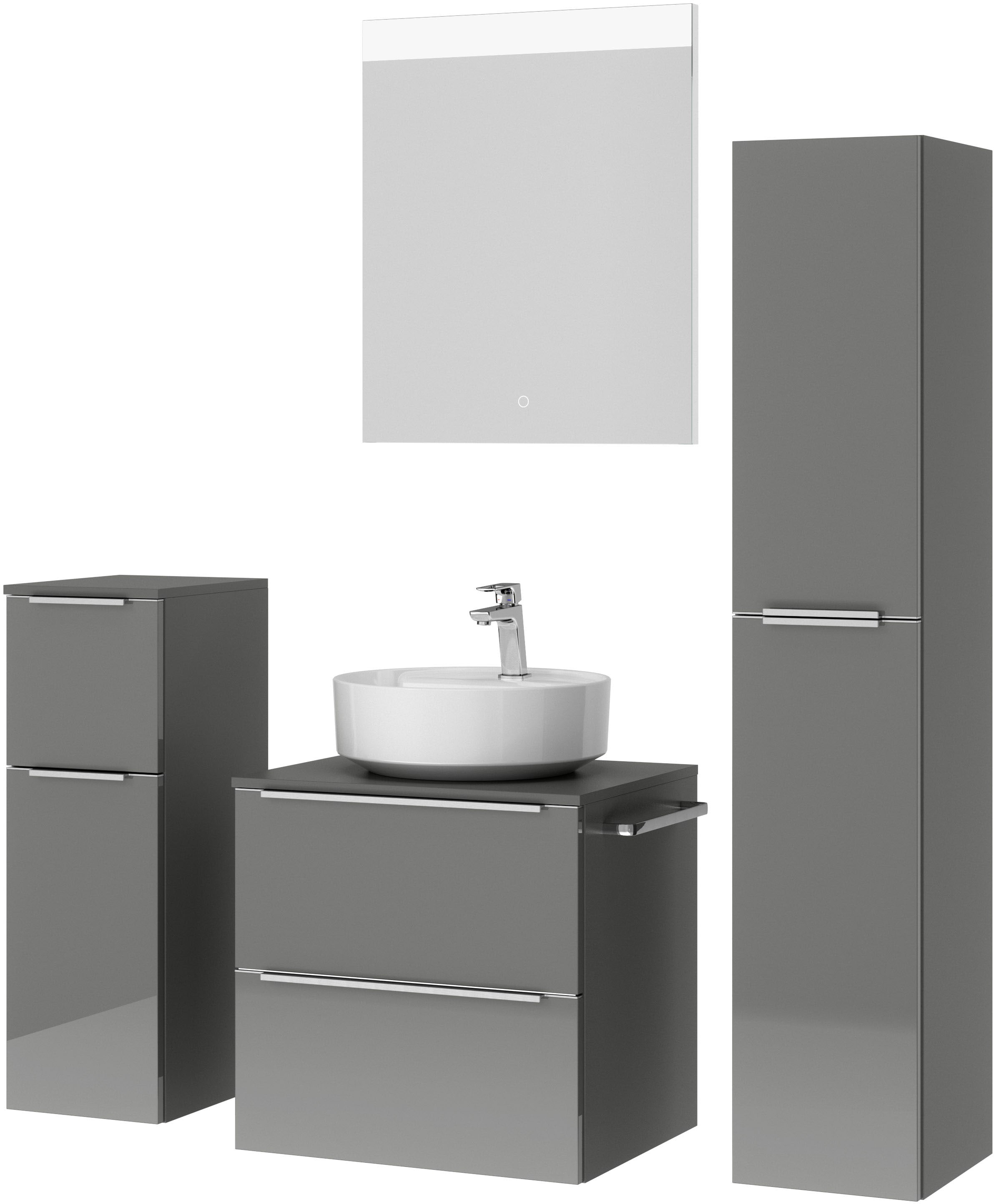 nobilia® Badmöbel-Set »Alvene« vormontiert, mit Soft-Close, 4 Stk. tlg.