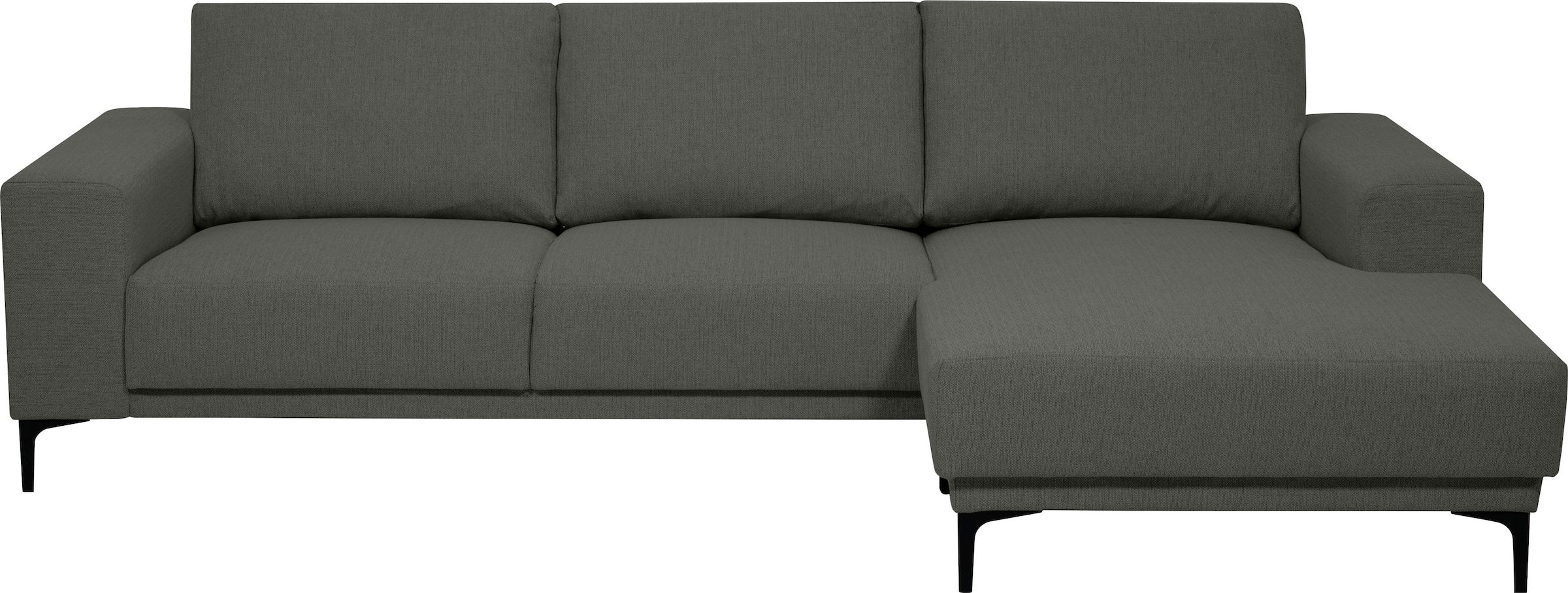 OTTO home Ecksofa »Xander, L-Form« Breite 280 cm, Soft-Touch Chenille, schwarze Metallfüße