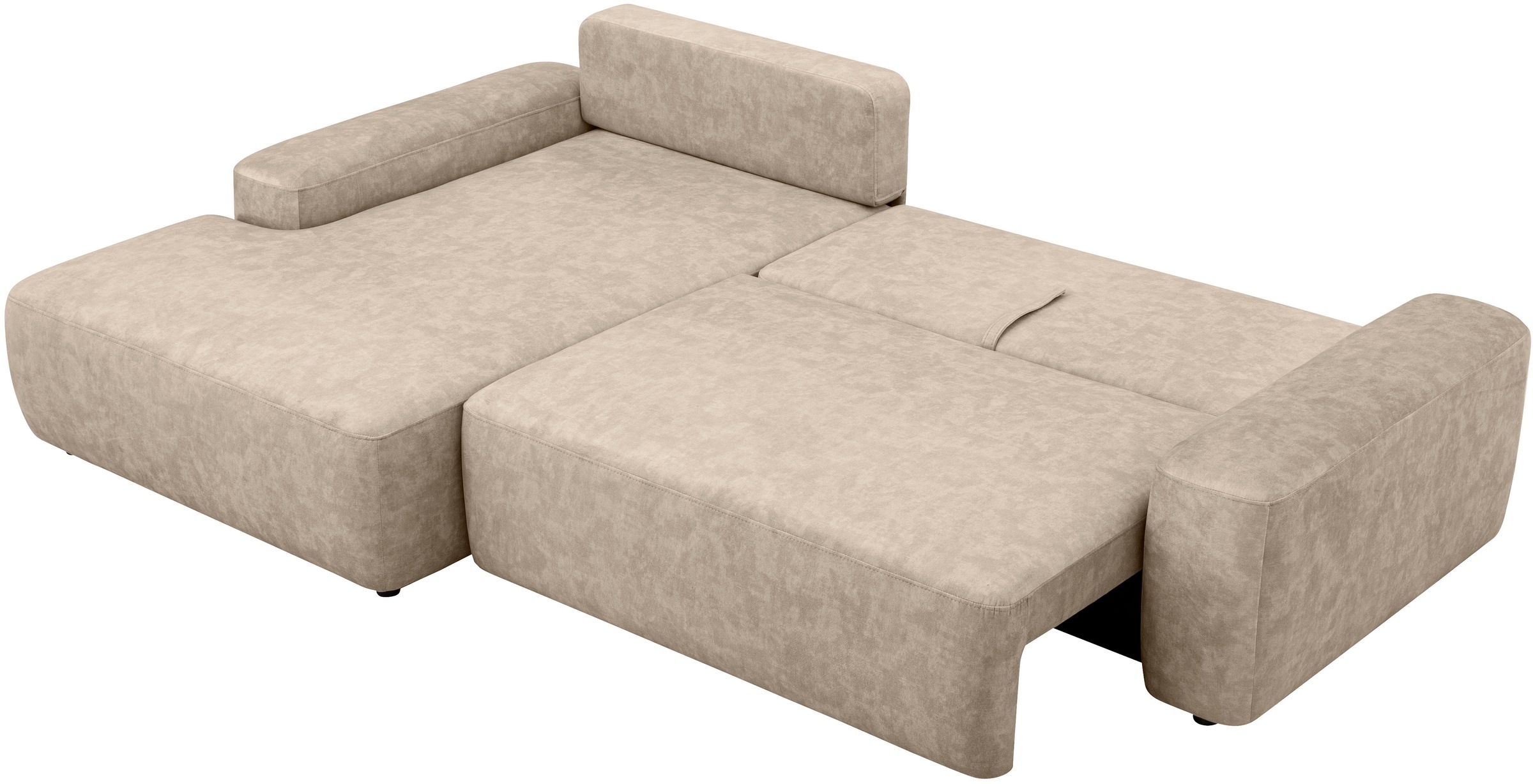 INOSIGN Ecksofa »TORGE (264cm), Schlafsofa in Cord, Samtvelours o Struktur fein, L-Form«, Schlaffunktion, Bettkasten, Liegefläche: 125/210 cm